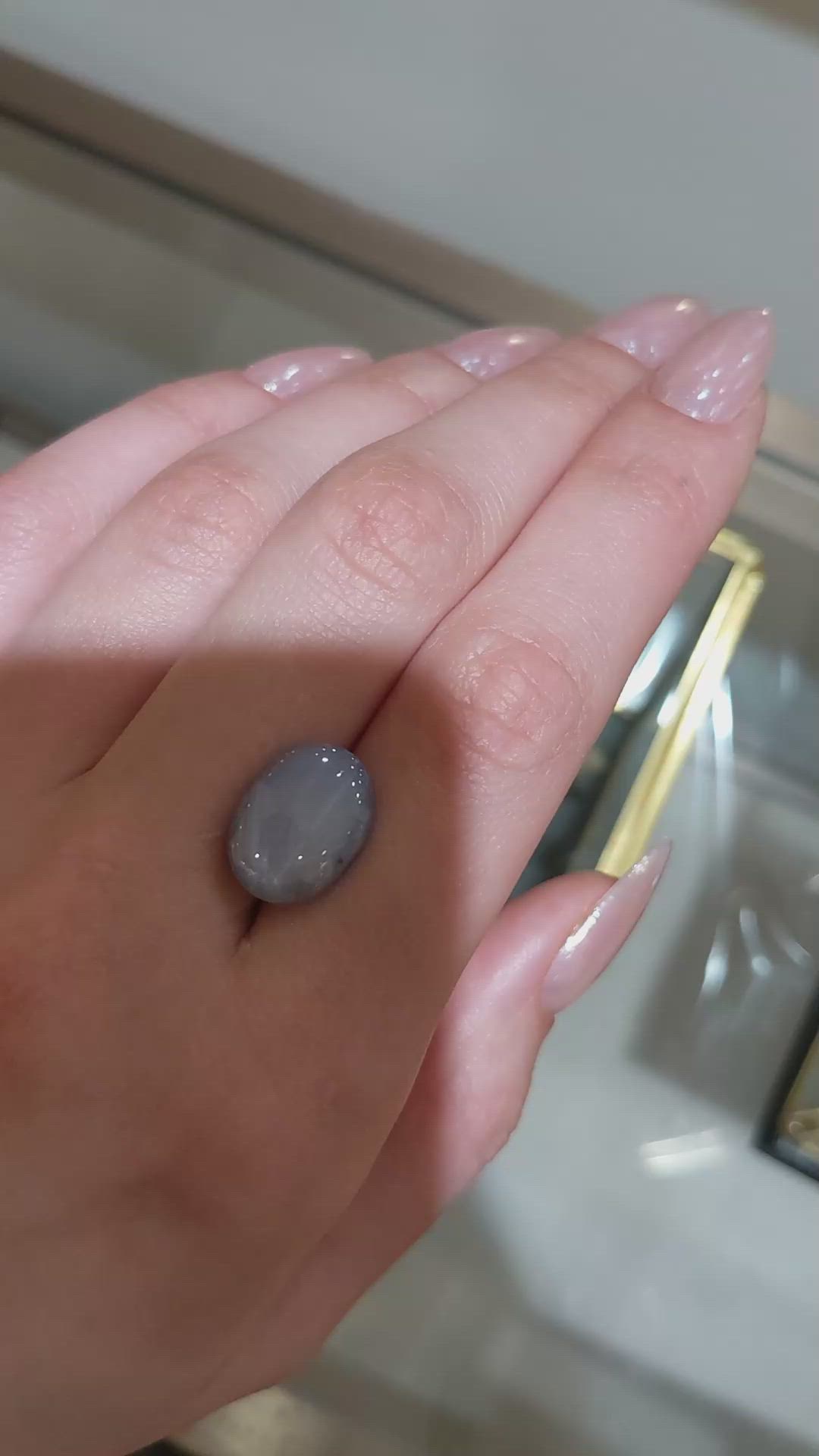 13.00 Ct. Blue Star Sapphire from Ceylon (Sri Lanka) Size Video