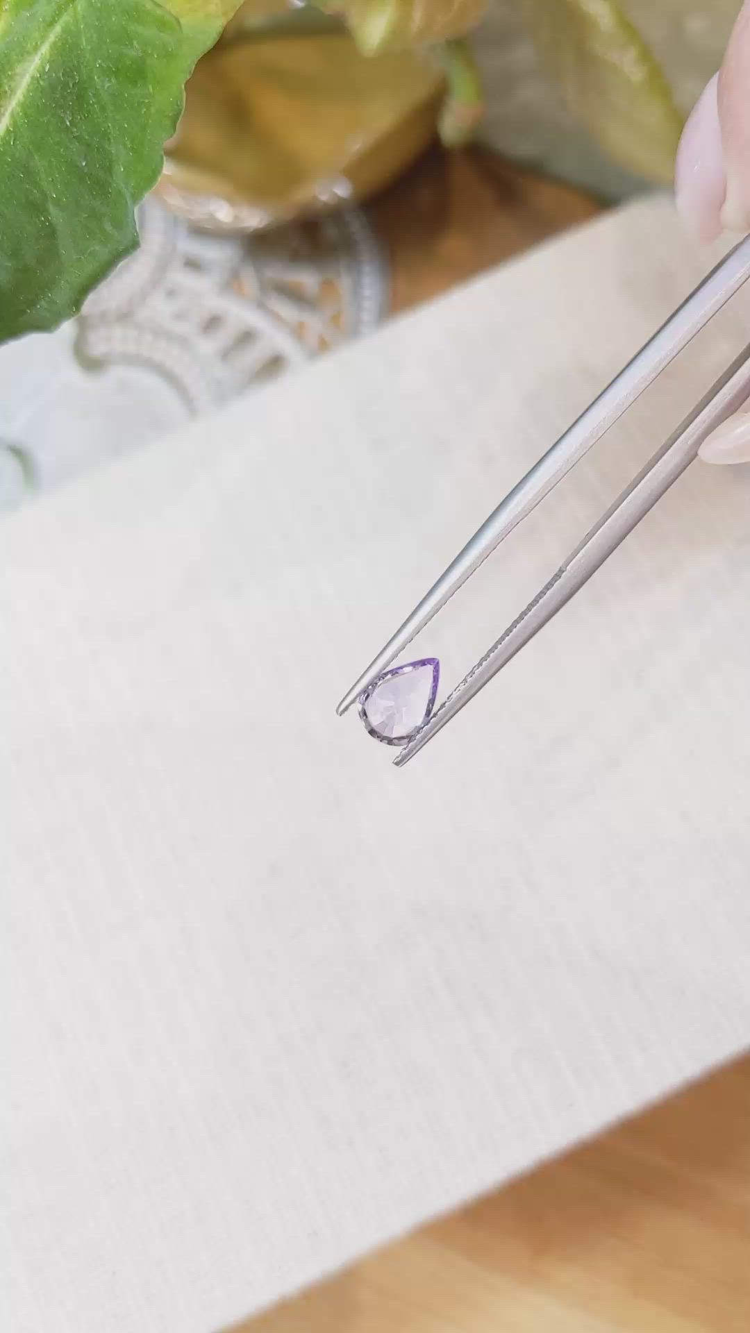 1.03 Ct. Violet Sapphire from Ceylon (Sri Lanka) Size Video