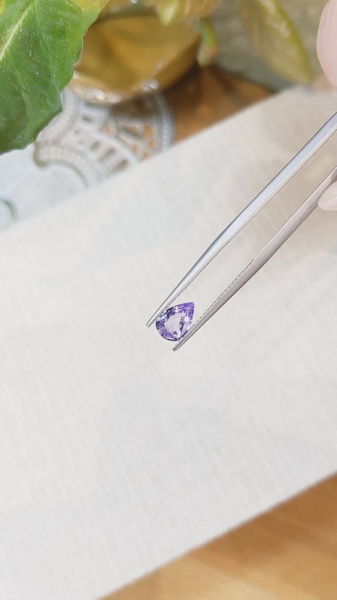 1.03 Ct. Violet Sapphire from Ceylon (Sri Lanka) Size Video