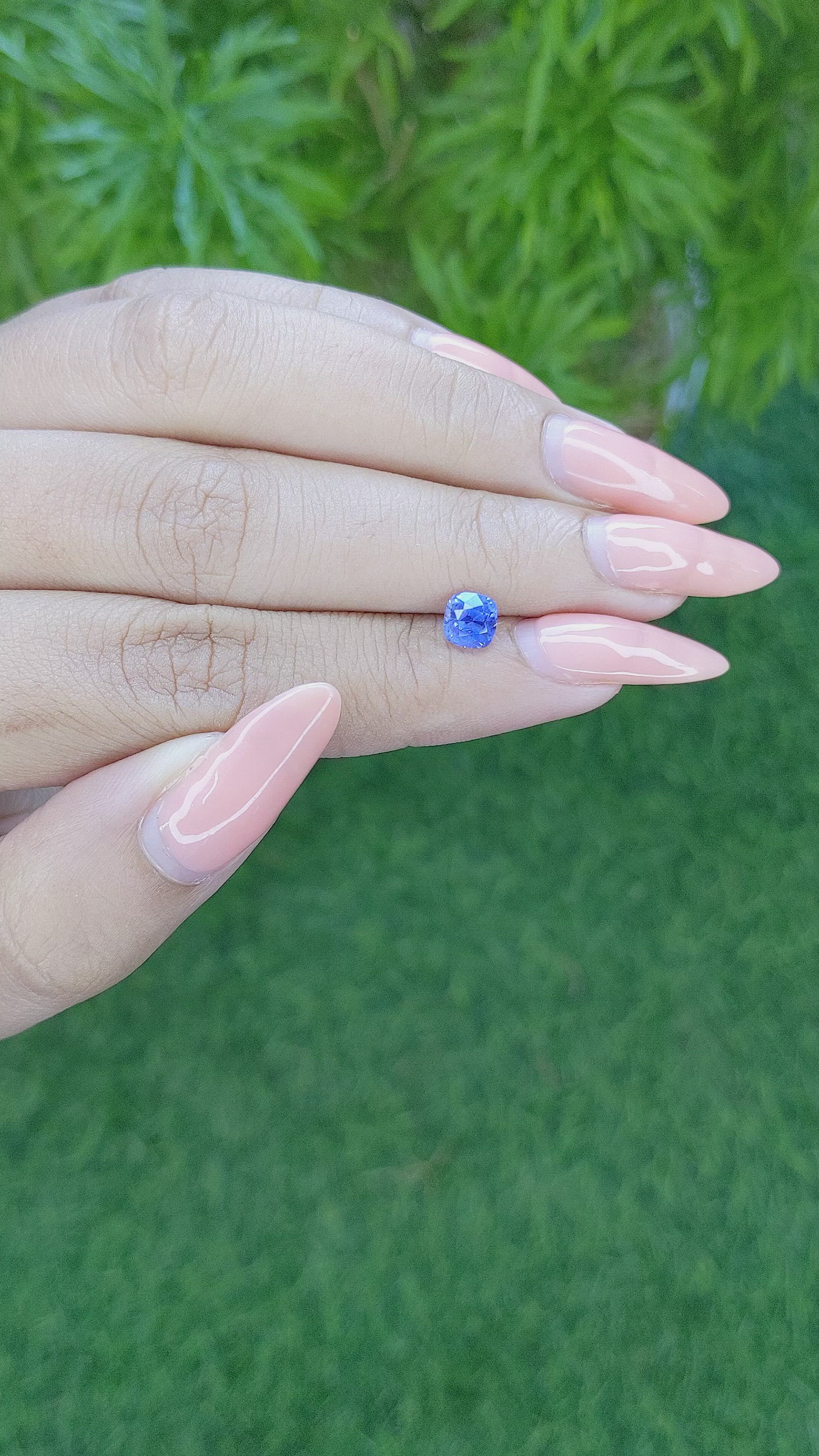 0.99 Ct. Blue Sapphire from Ceylon (Sri Lanka) Size Video