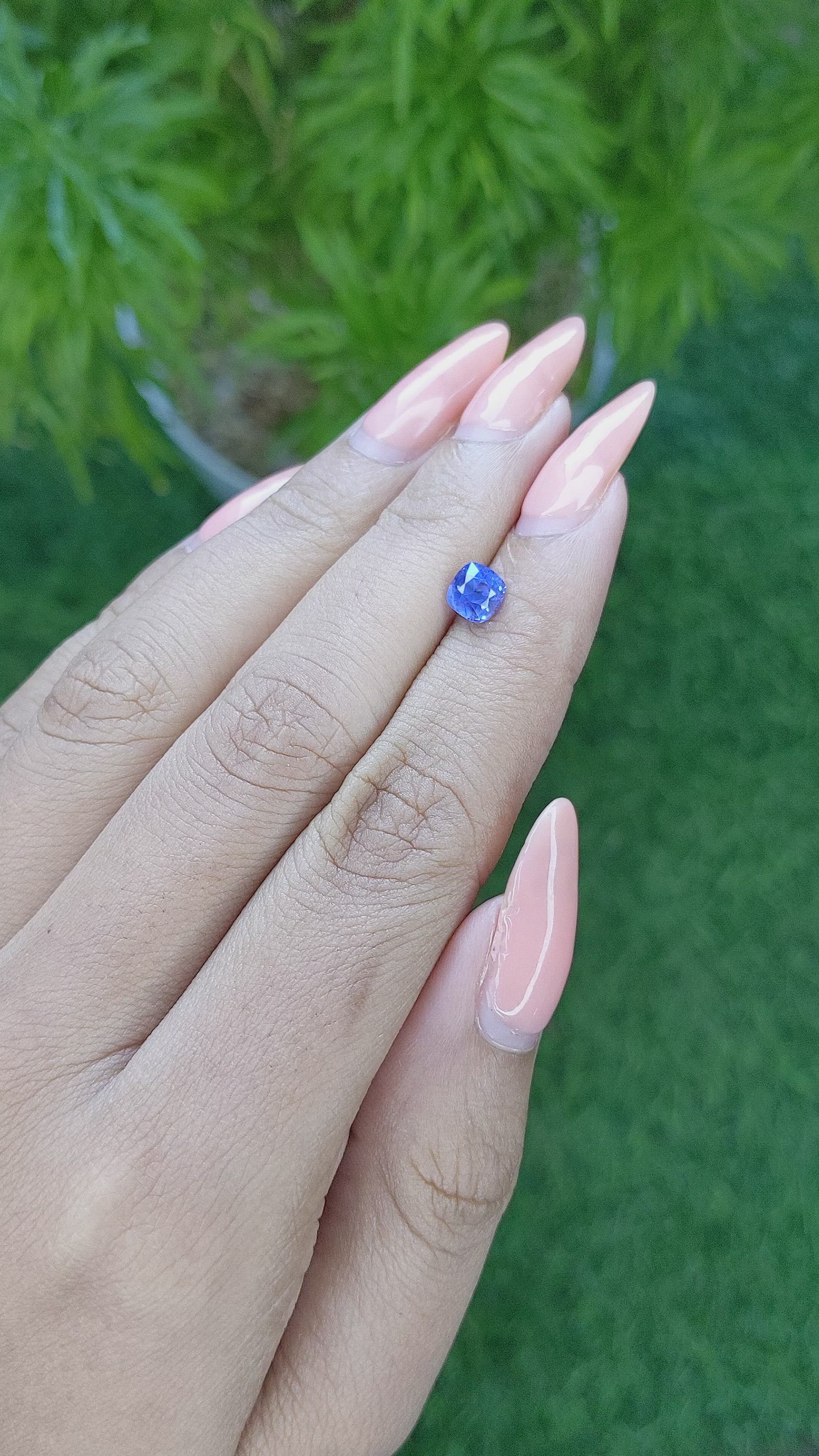 0.99 Ct. Blue Sapphire from Ceylon (Sri Lanka) Size Video
