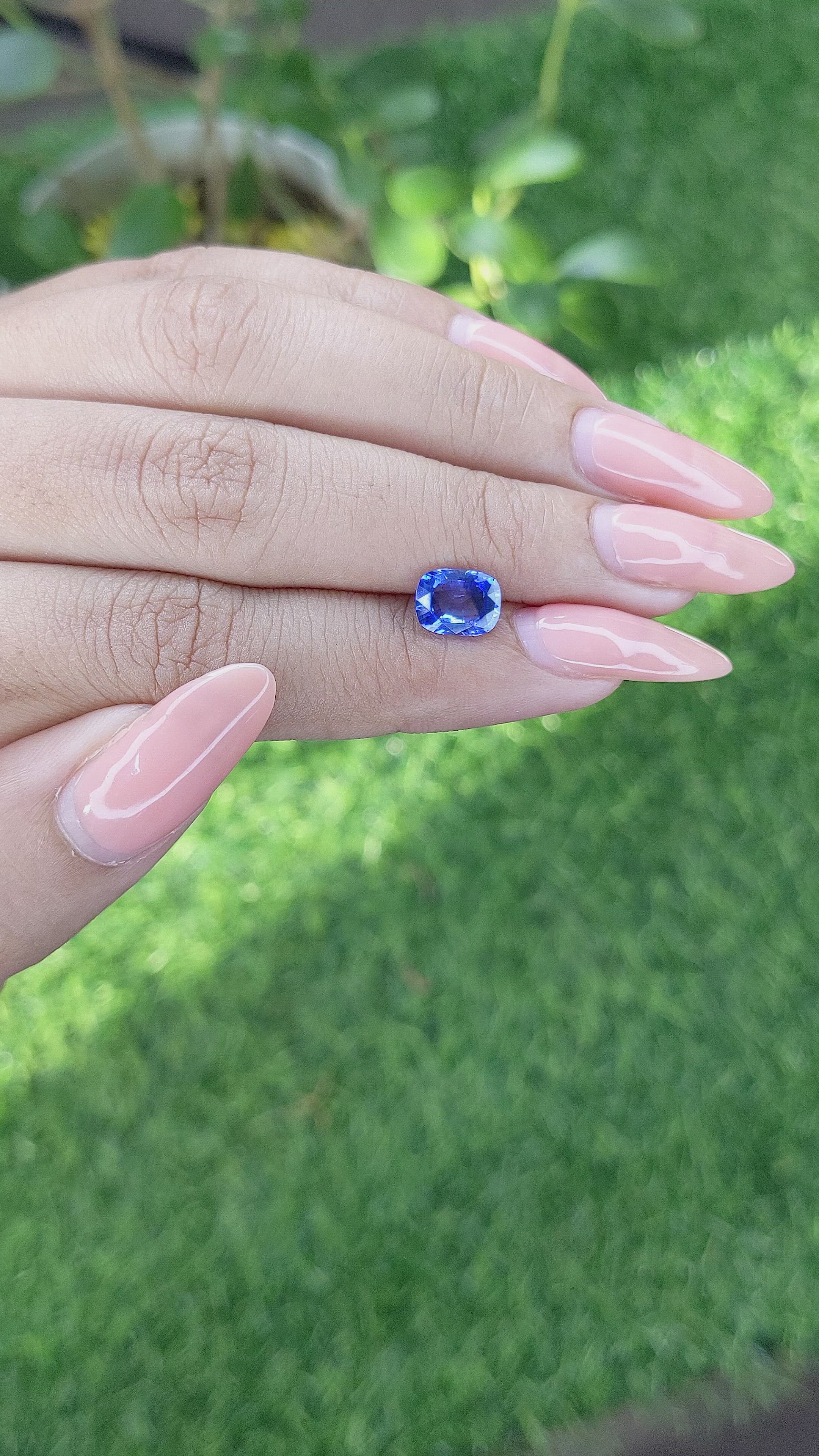 1.59 Ct. Blue Sapphire from Ceylon (Sri Lanka) Size Video