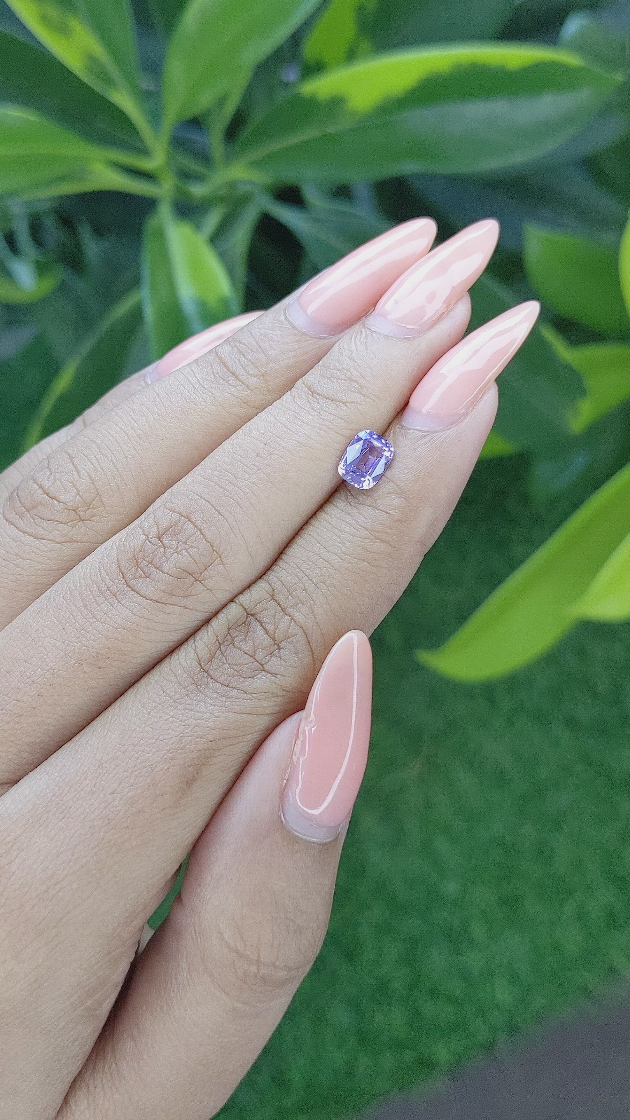 1.03 Ct. Bluish Purple Sapphire from Ceylon (Sri Lanka) Size Video