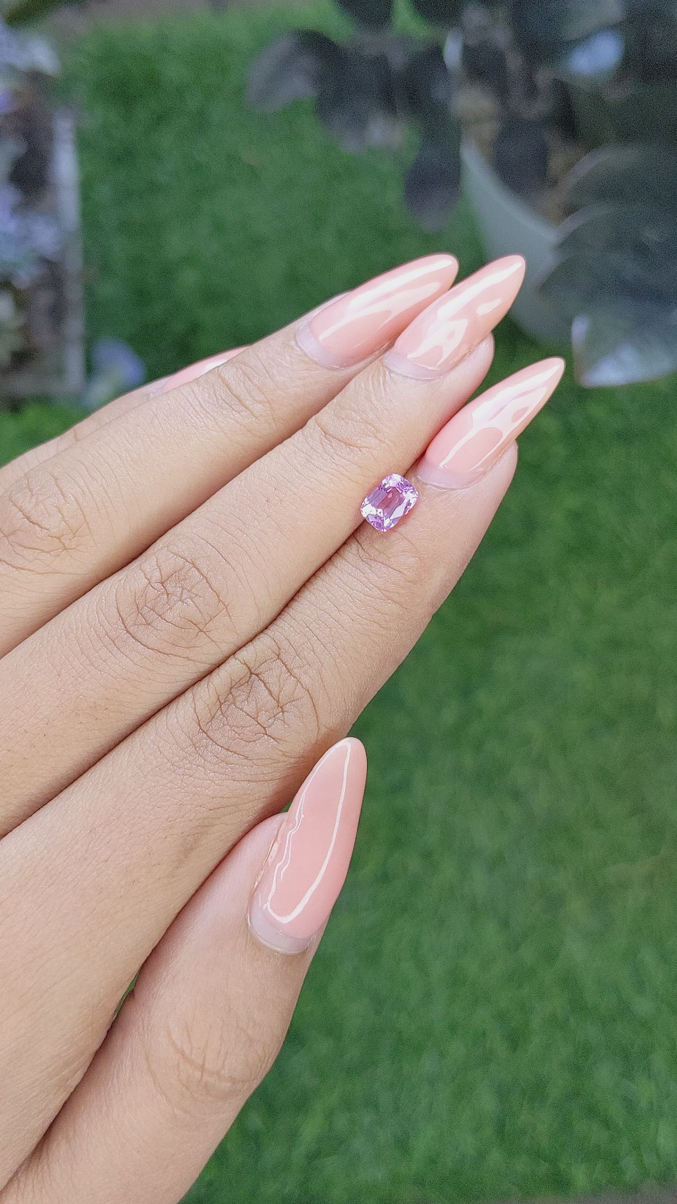0.97 Ct. Pink Sapphire from Ceylon (Sri Lanka) Size Video