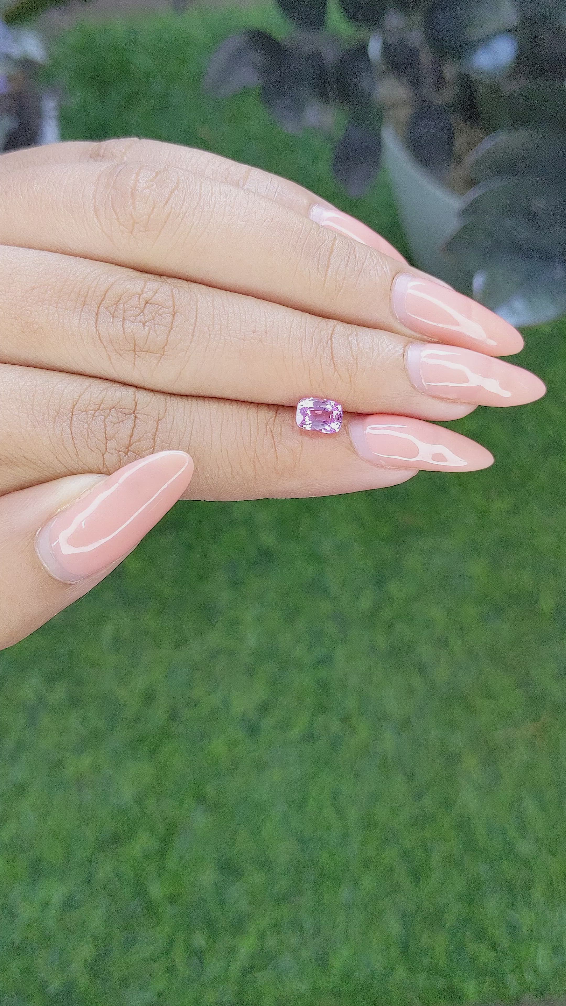 0.97 Ct. Pink Sapphire from Ceylon (Sri Lanka) Size Video