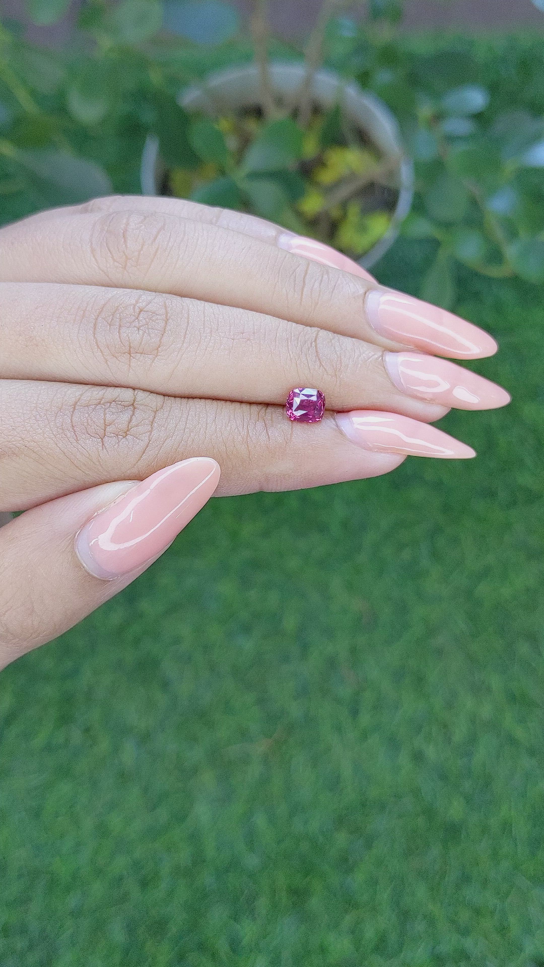 0.98 Ct. Purplish Pink Sapphire from Ceylon (Sri Lanka) Size Video