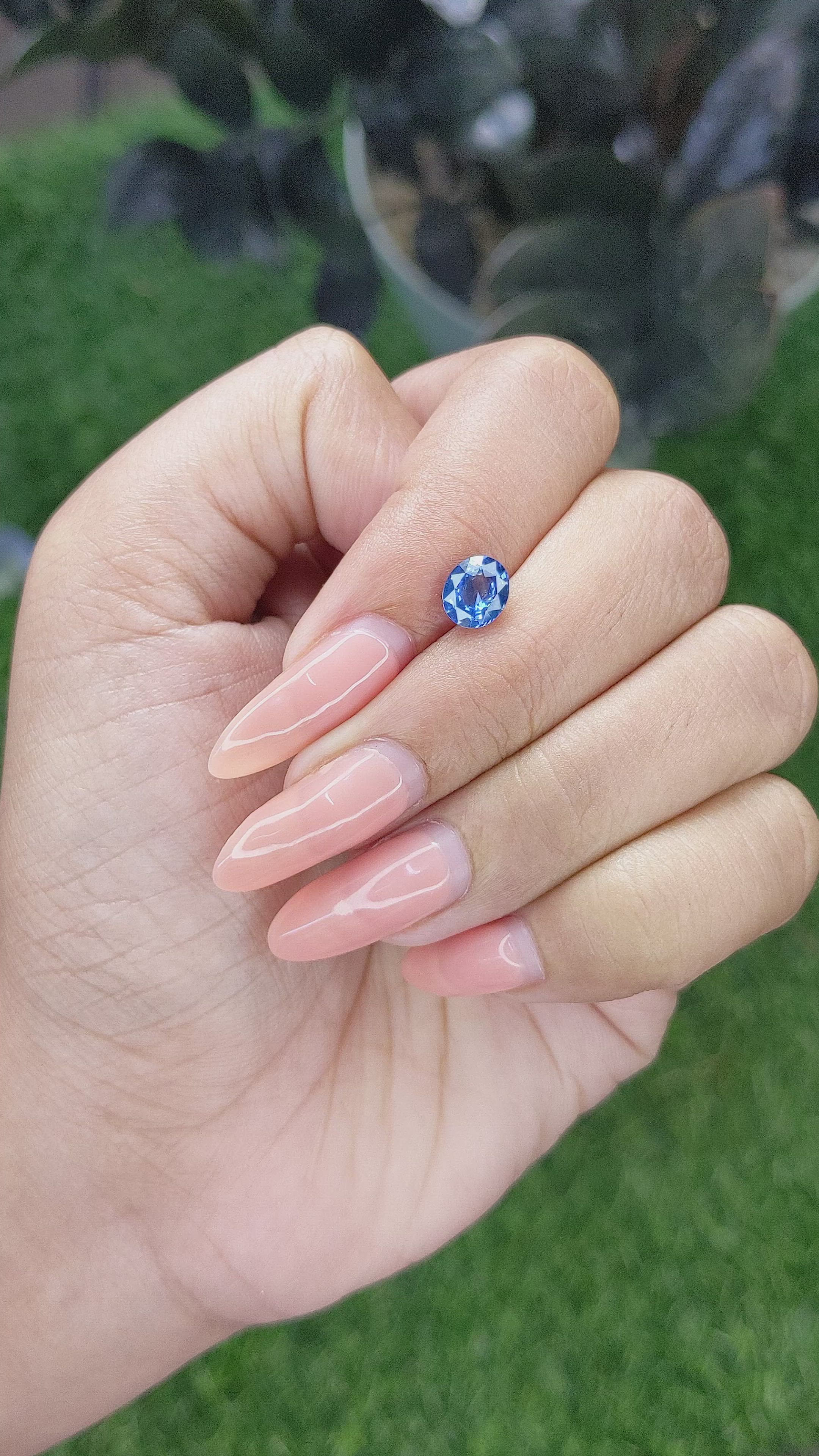 1.15 Ct. Blue Sapphire from Ceylon (Sri Lanka) Size Video