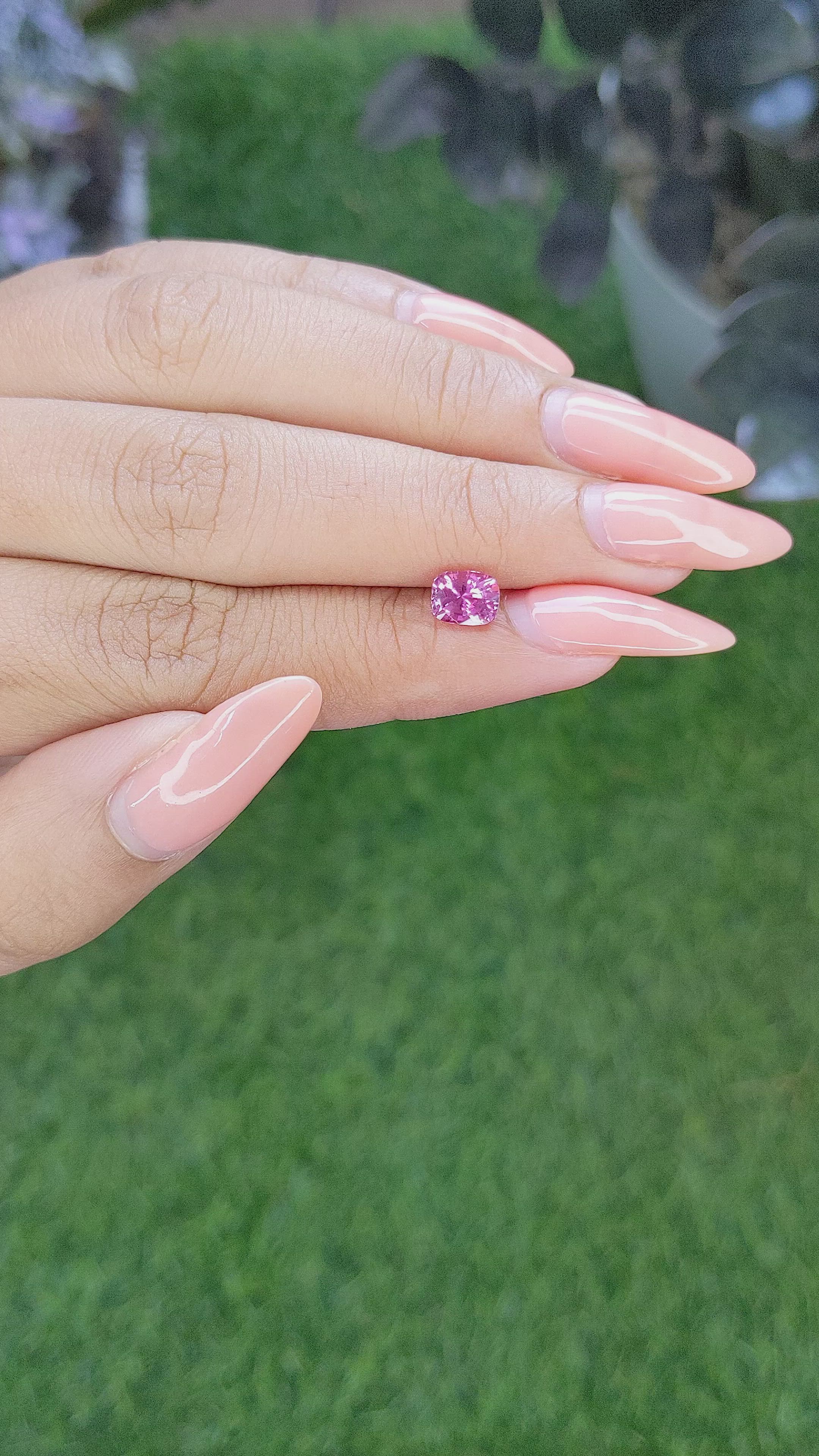 1.00 Ct. Pink Sapphire from Ceylon (Sri Lanka) Size Video