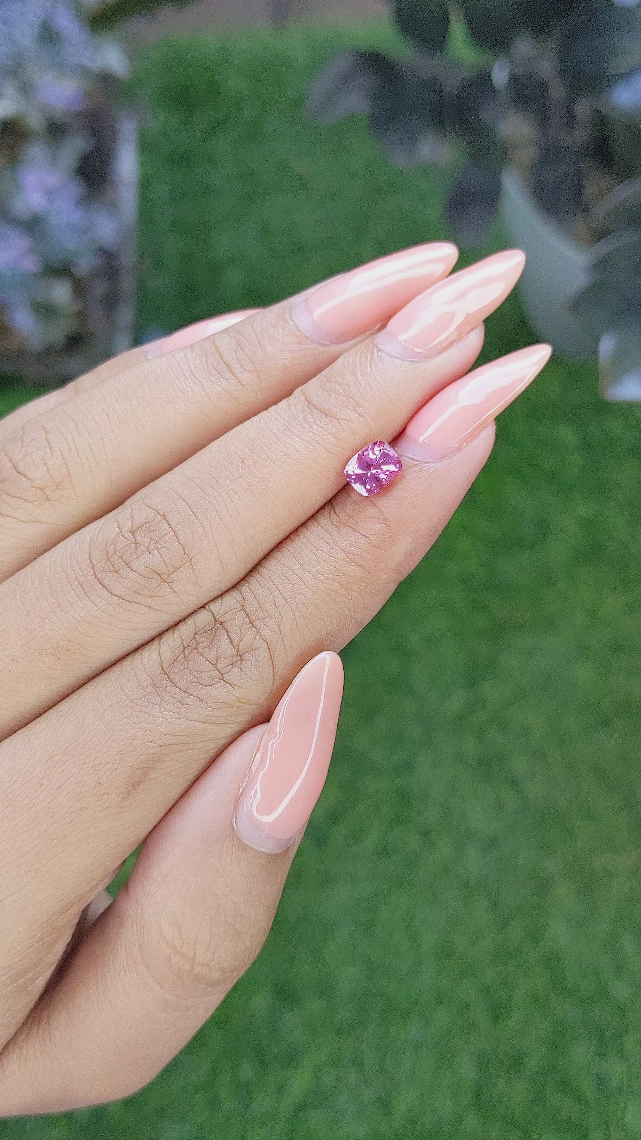 1.00 Ct. Pink Sapphire from Ceylon (Sri Lanka) Size Video