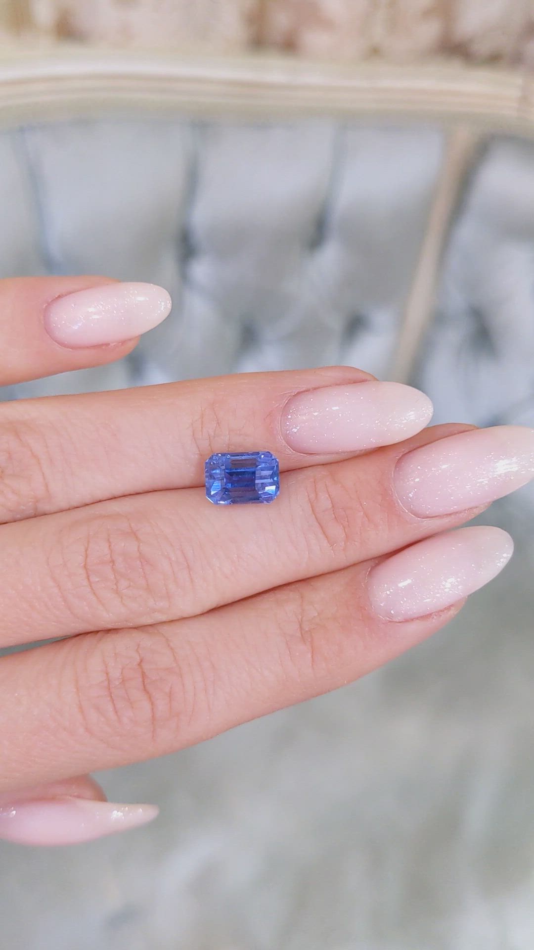 3.83 Ct. Blue Sapphire from Ceylon (Sri Lanka) Size Video