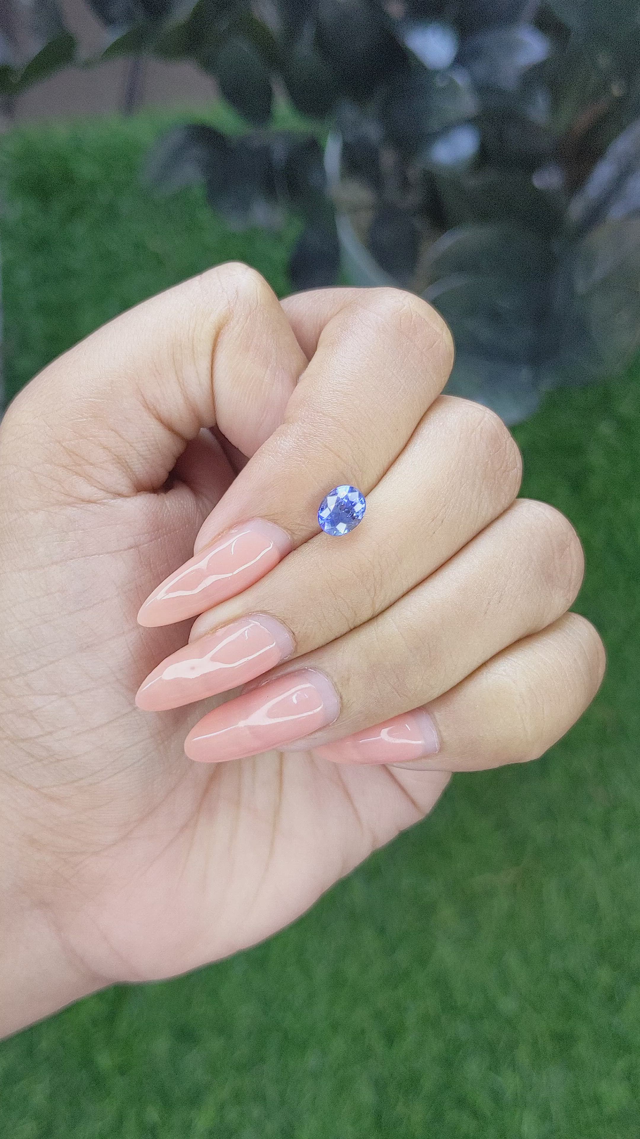 1.19 Ct. Blue Sapphire from Ceylon (Sri Lanka) Size Video