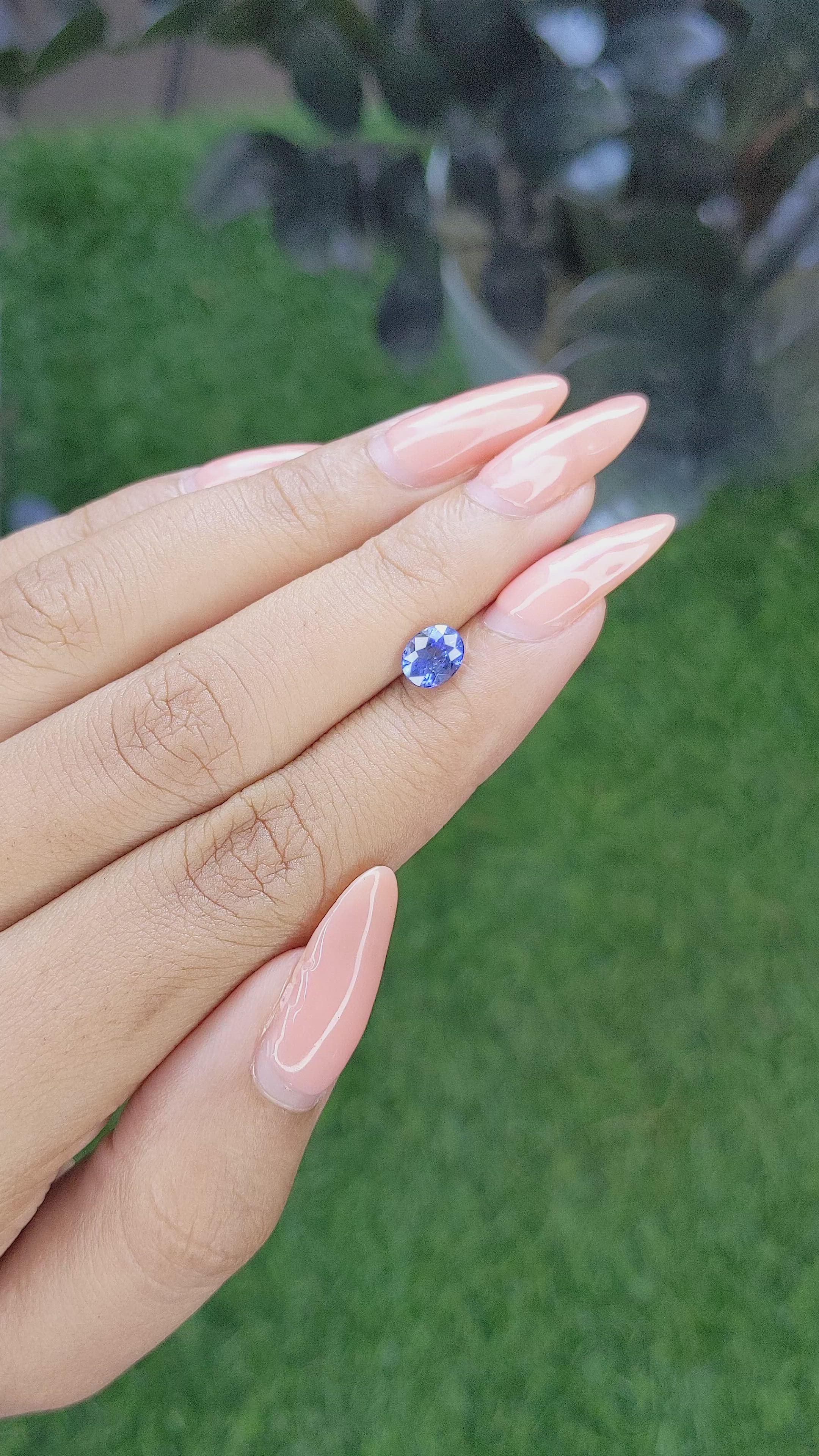 1.19 Ct. Blue Sapphire from Ceylon (Sri Lanka) Size Video