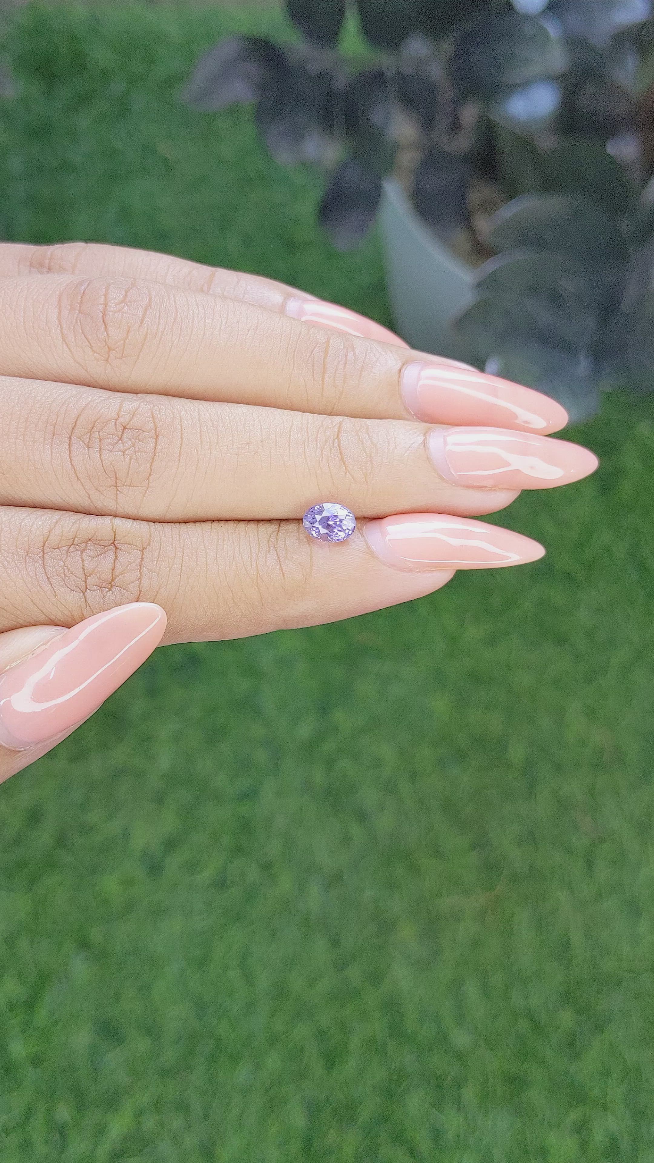 0.98 Ct. Purple Sapphire from Ceylon (Sri Lanka) Size Video