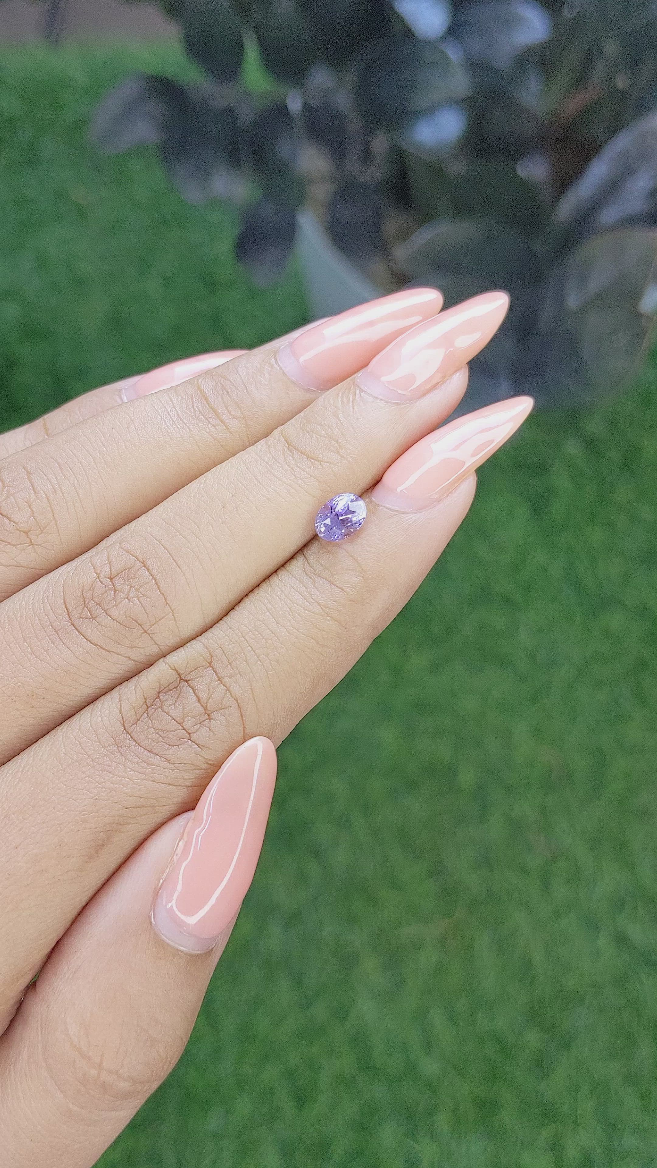 0.98 Ct. Purple Sapphire from Ceylon (Sri Lanka) Size Video