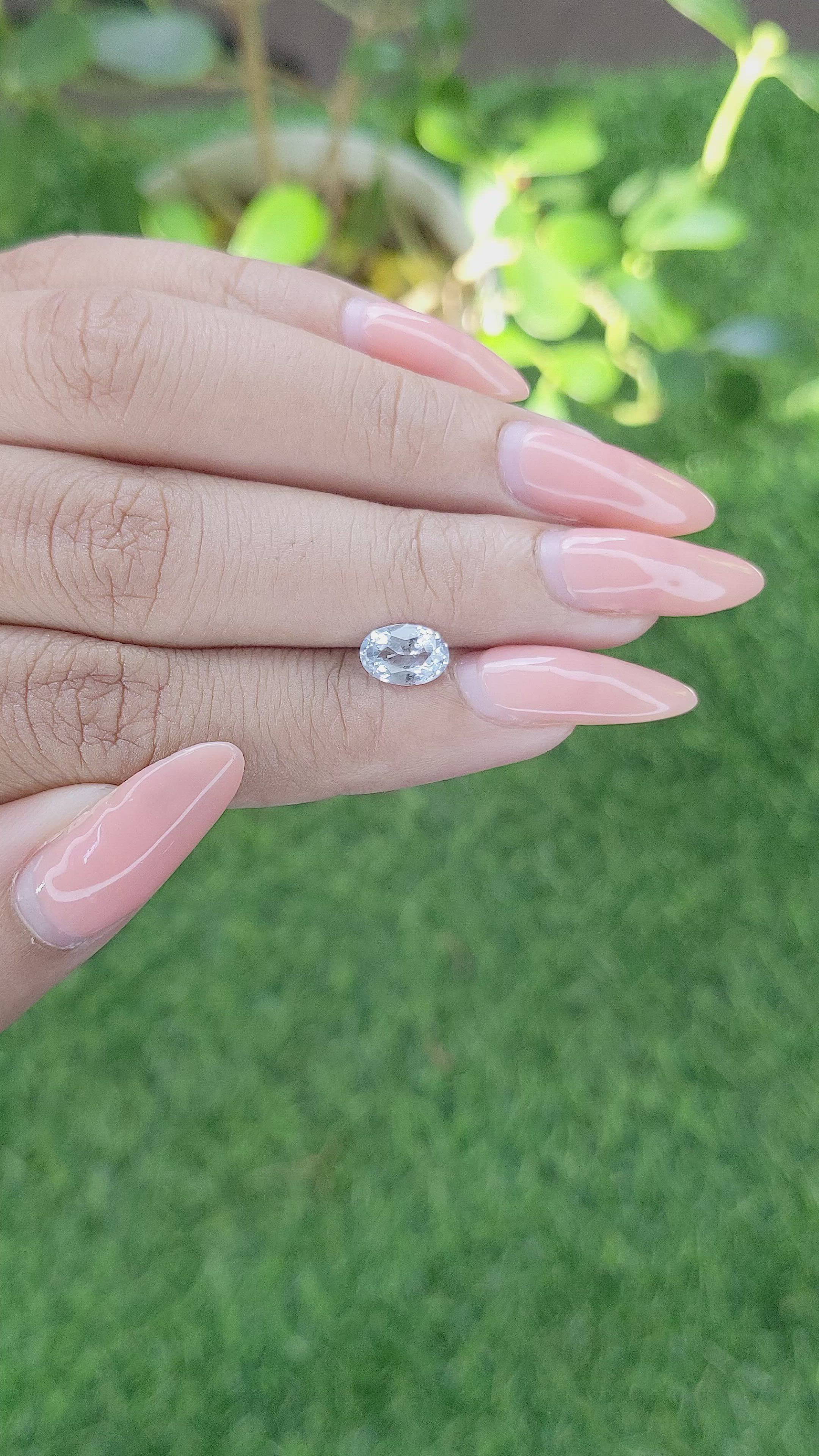 1.14 Ct. White Sapphire from Ceylon (Sri Lanka) Size Video