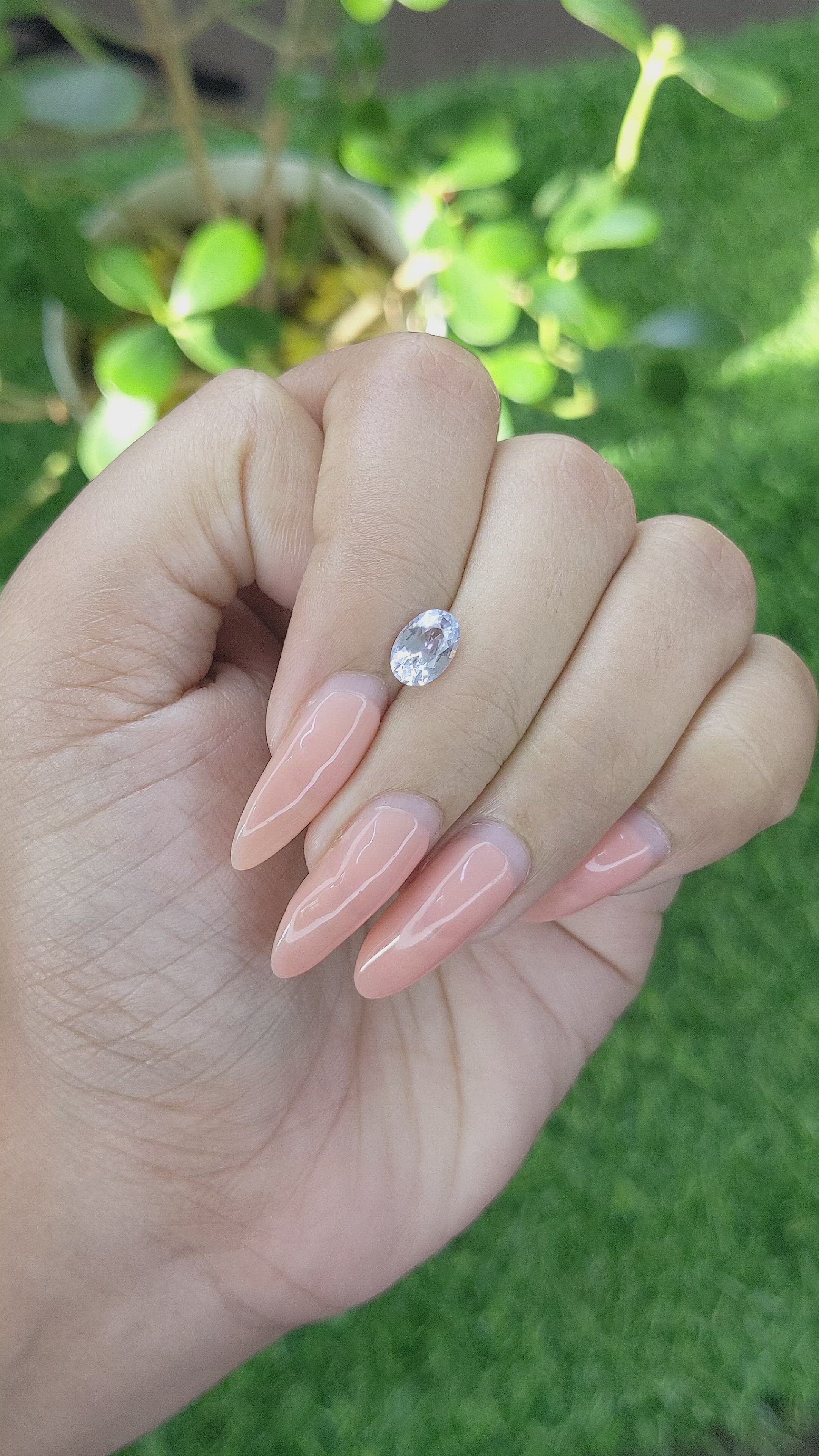 1.14 Ct. White Sapphire from Ceylon (Sri Lanka) Size Video