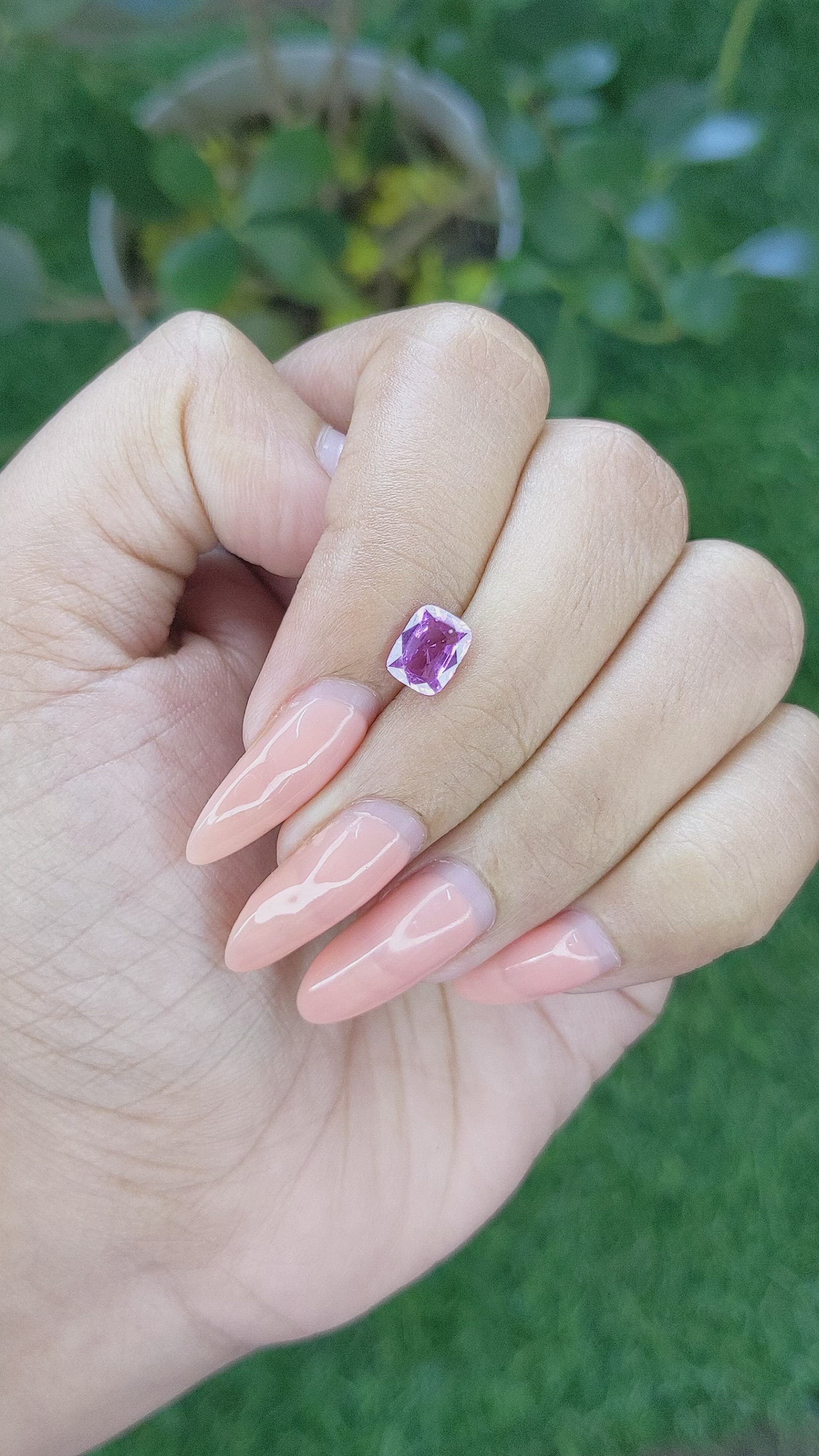 1.17 Ct. Pink Sapphire from Ceylon (Sri Lanka) Size Video
