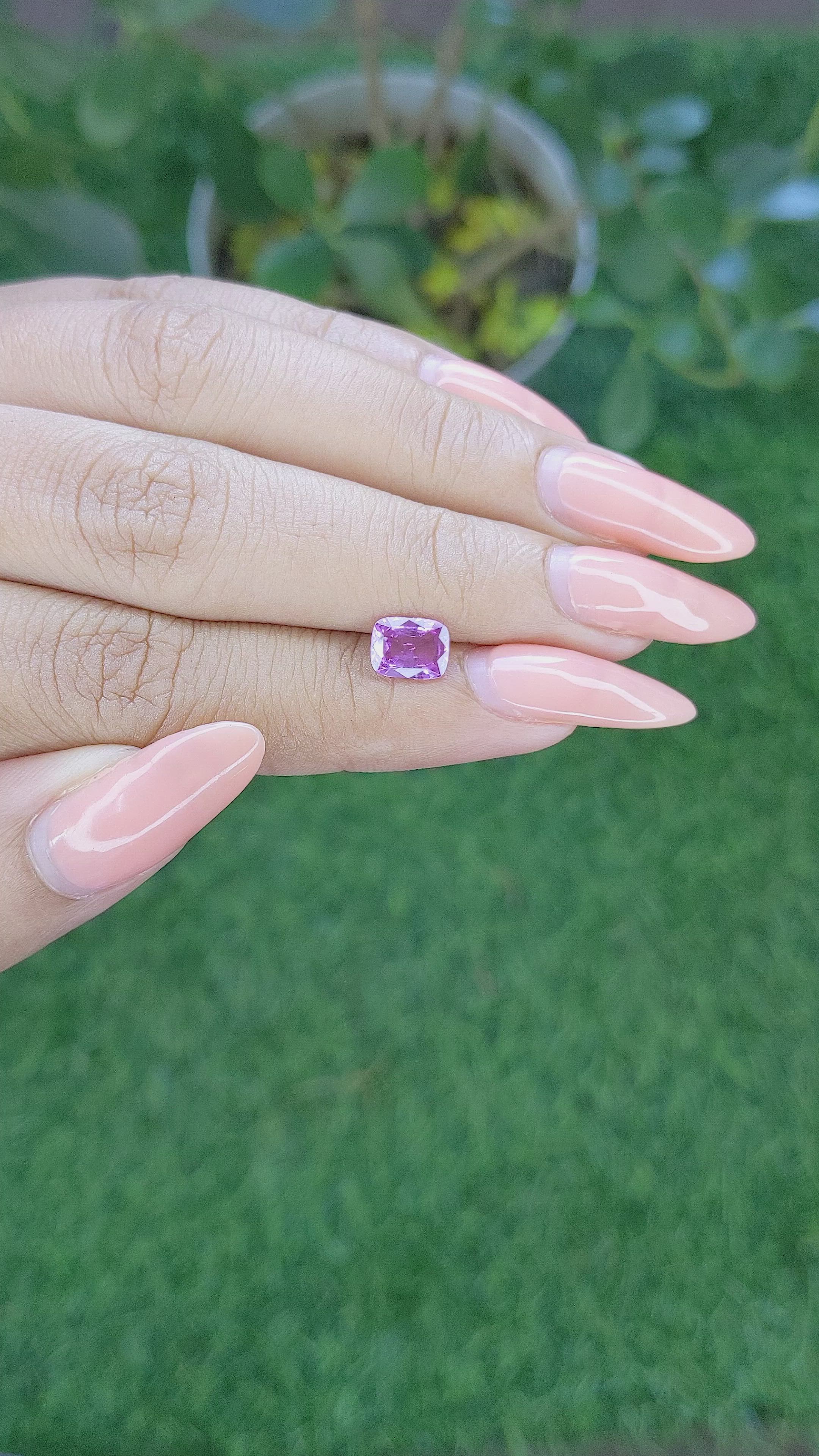 1.17 Ct. Pink Sapphire from Ceylon (Sri Lanka) Size Video