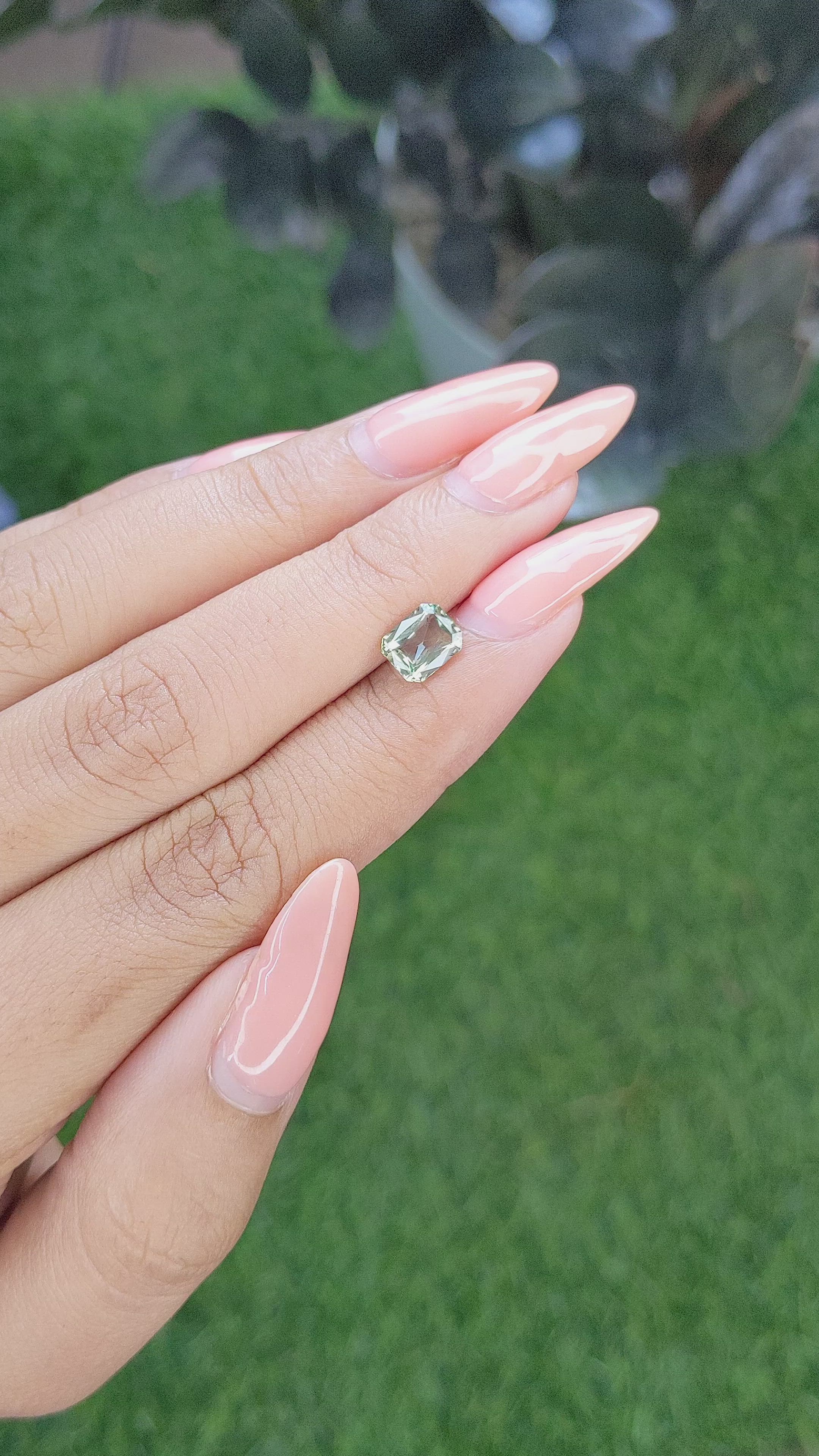 1.32 Ct. Green Sapphire from Ceylon (Sri Lanka) Size Video