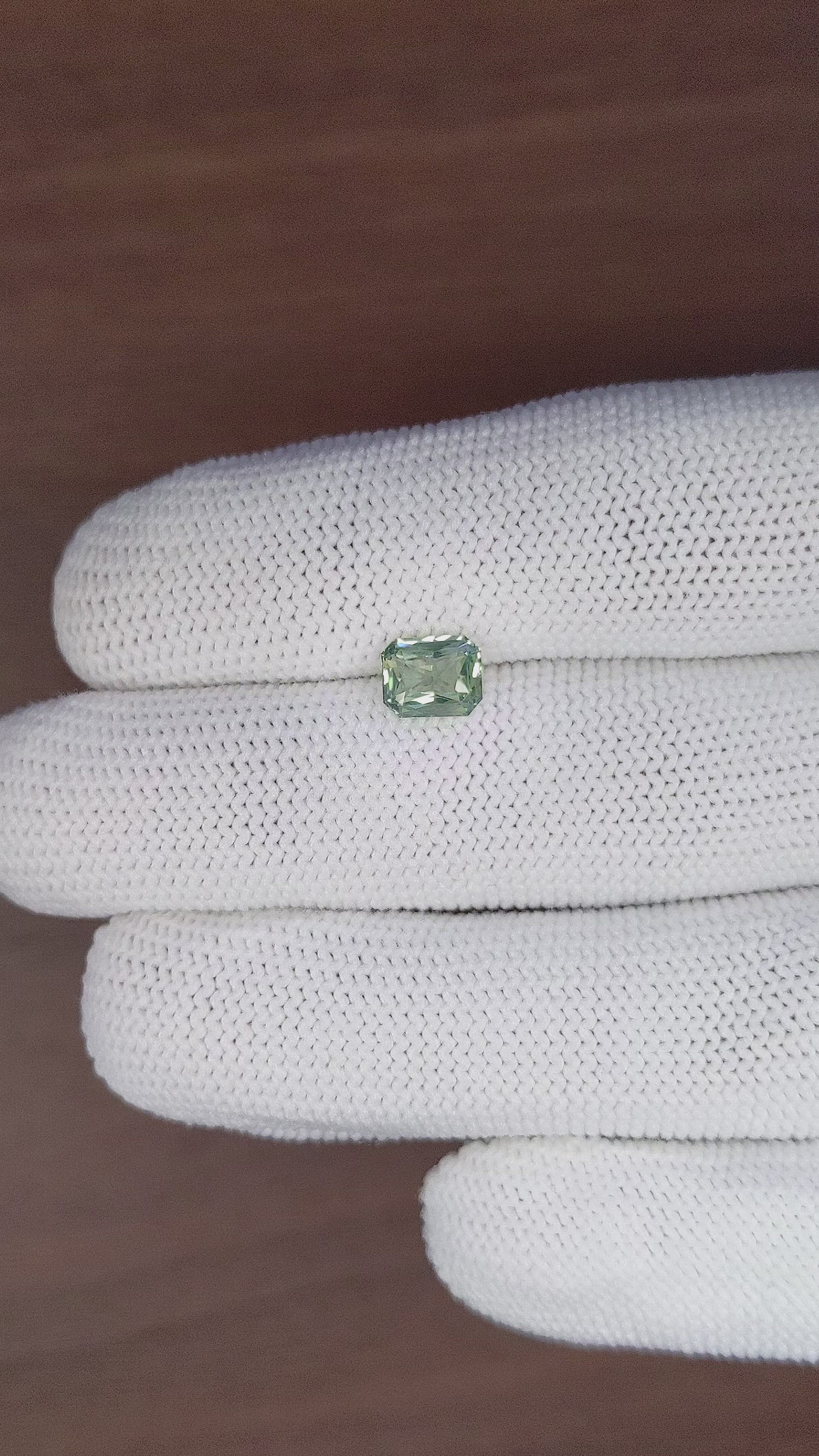 1.32 Ct. Green Sapphire from Ceylon (Sri Lanka) Size Video