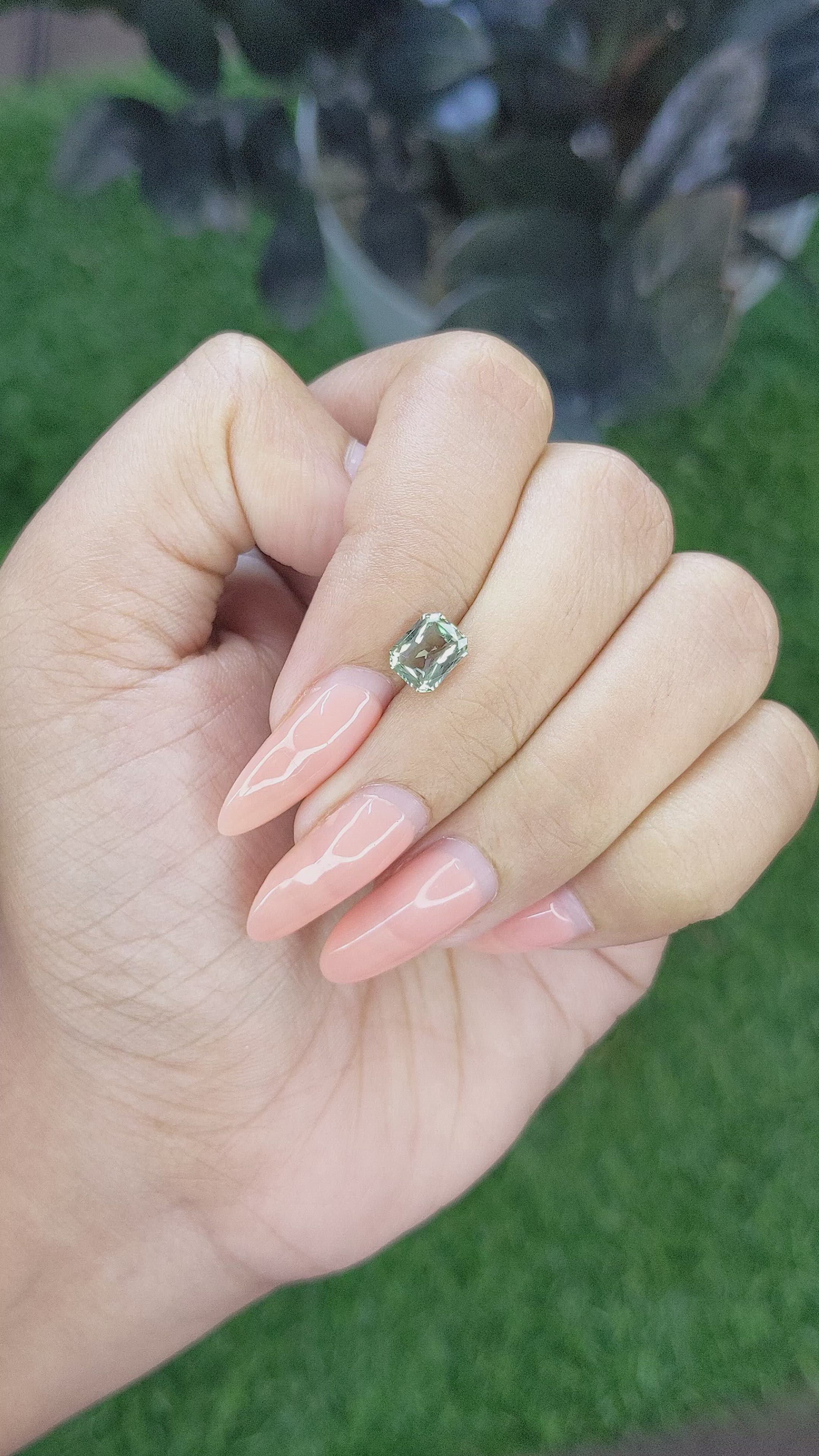 1.32 Ct. Green Sapphire from Ceylon (Sri Lanka) Size Video