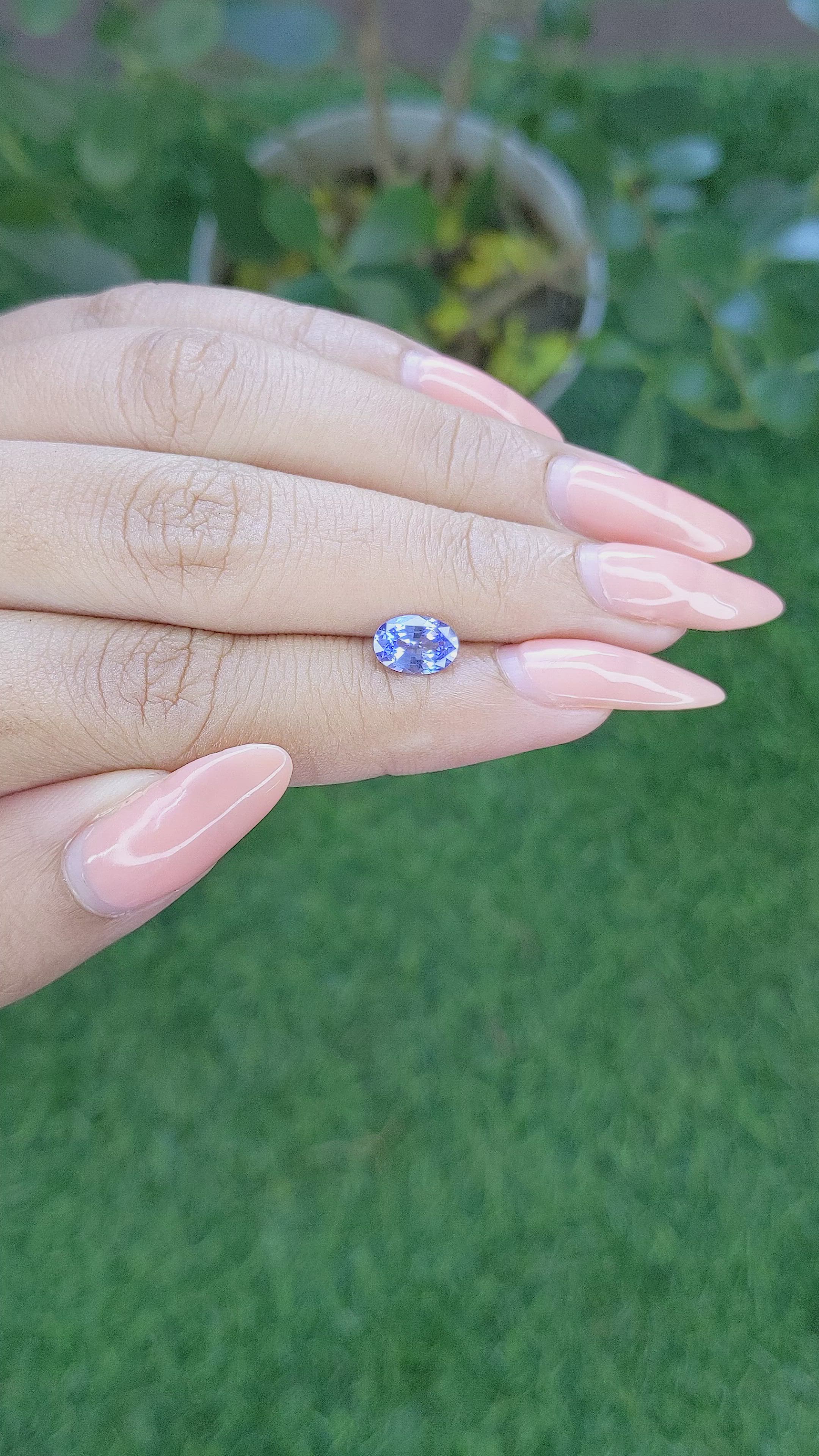 1.18 Ct. Blue Sapphire from Ceylon (Sri Lanka) Size Video