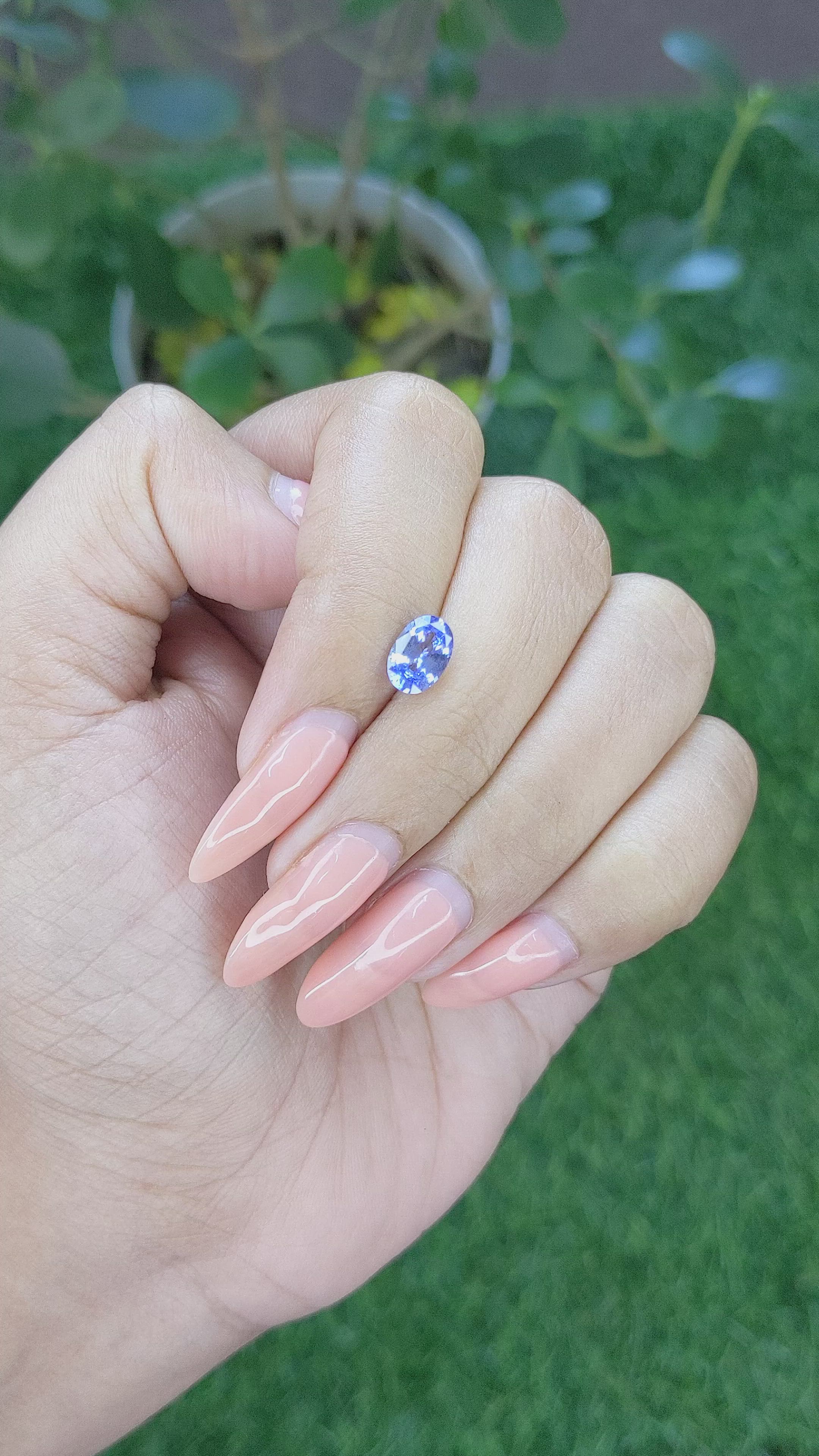 1.18 Ct. Blue Sapphire from Ceylon (Sri Lanka) Size Video