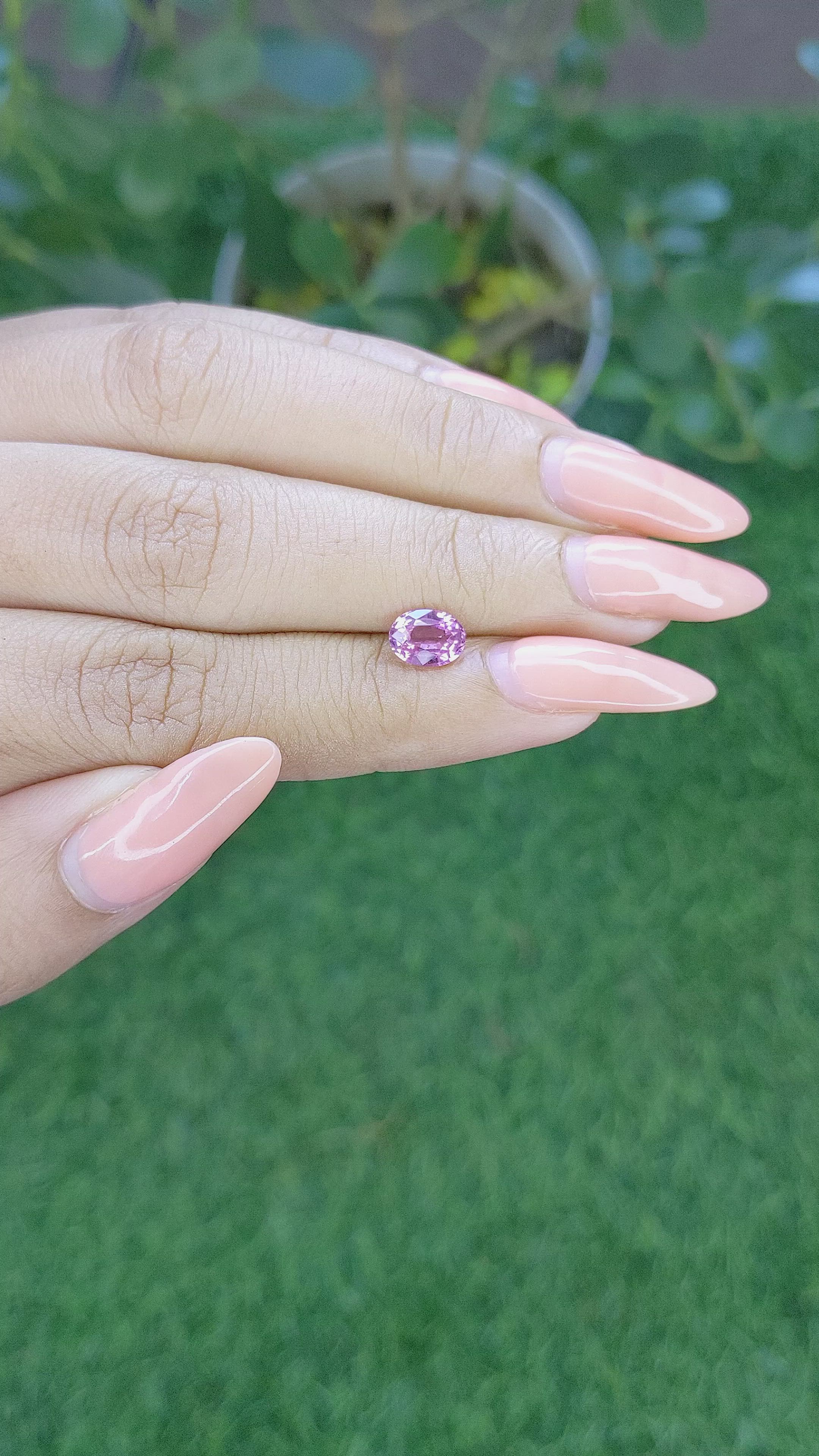 1.15 Ct. Pink Sapphire from Ceylon (Sri Lanka) Size Video