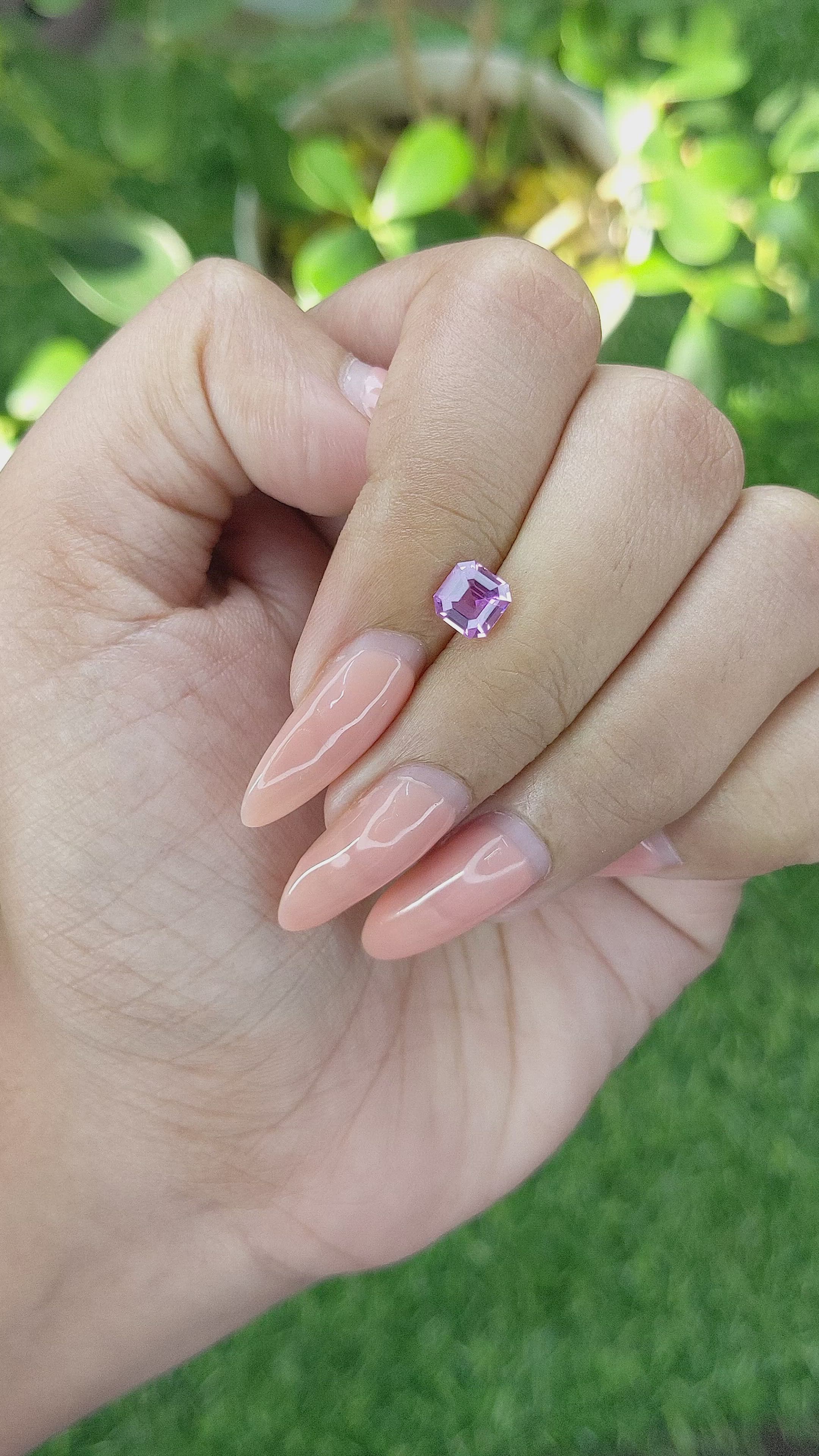 1.04 Ct. Pink Sapphire from Ceylon (Sri Lanka) Size Video