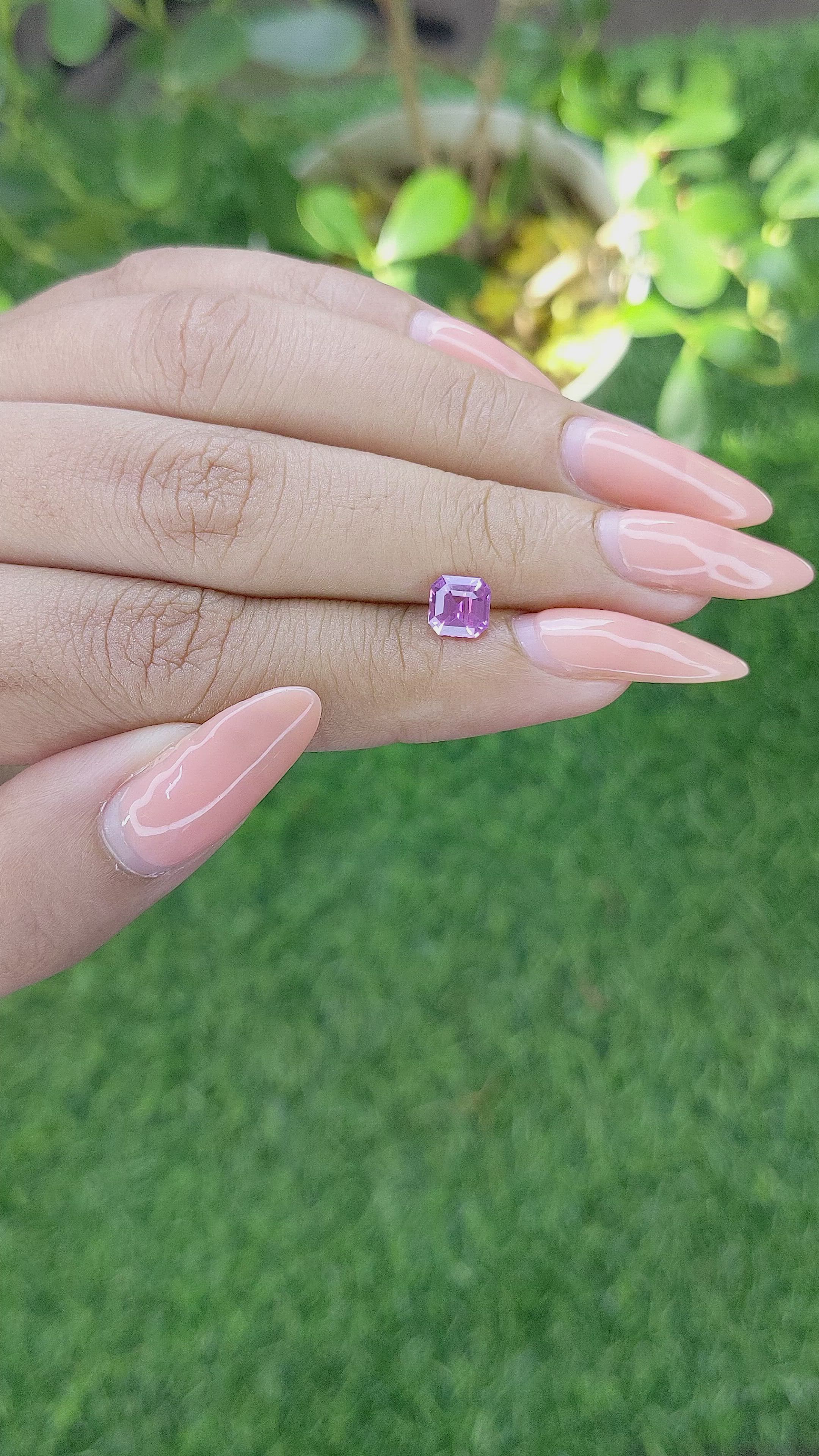 1.04 Ct. Pink Sapphire from Ceylon (Sri Lanka) Size Video