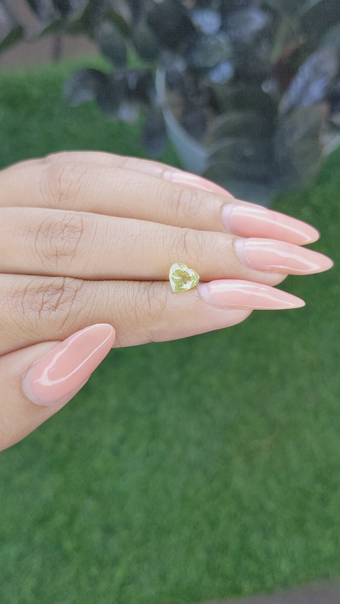 1.05 Ct. Yellowish Green Sapphire from Ceylon (Sri Lanka) Size Video