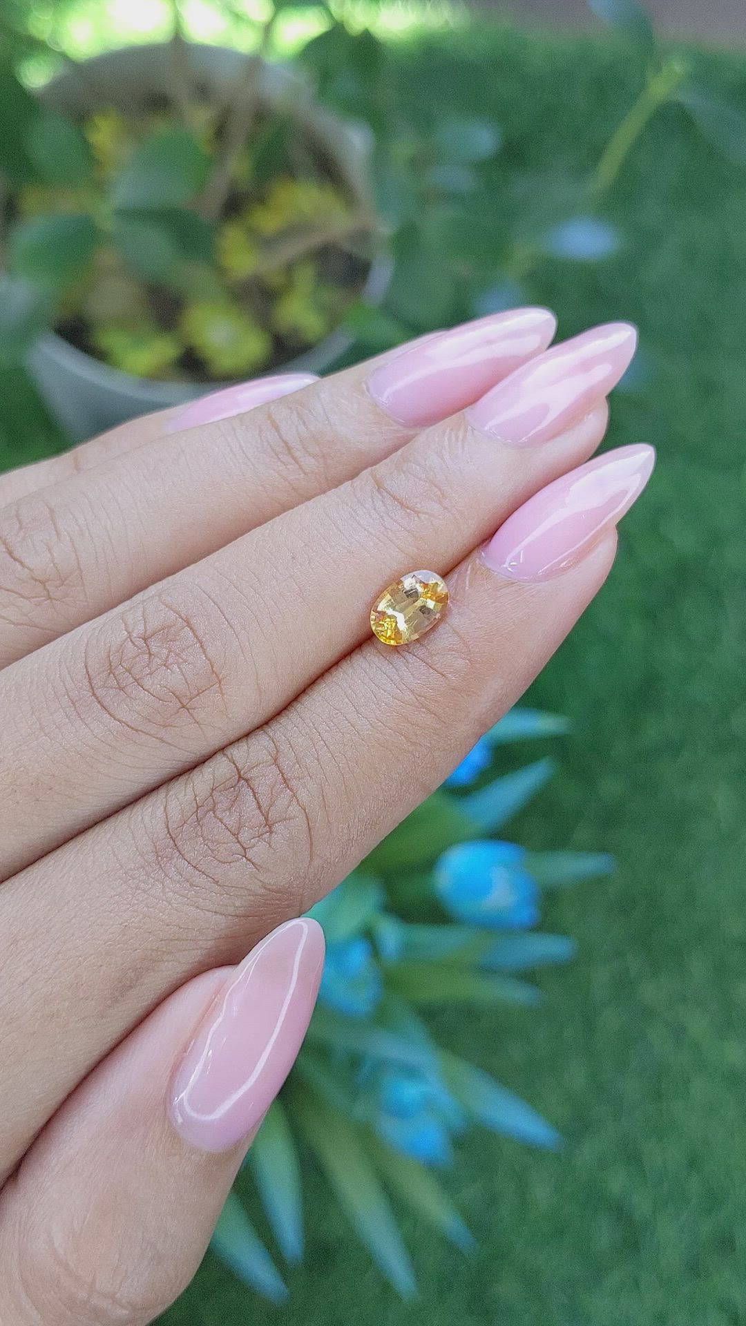 1.18 Ct. Peach Sapphire from Ceylon (Sri Lanka) Size Video