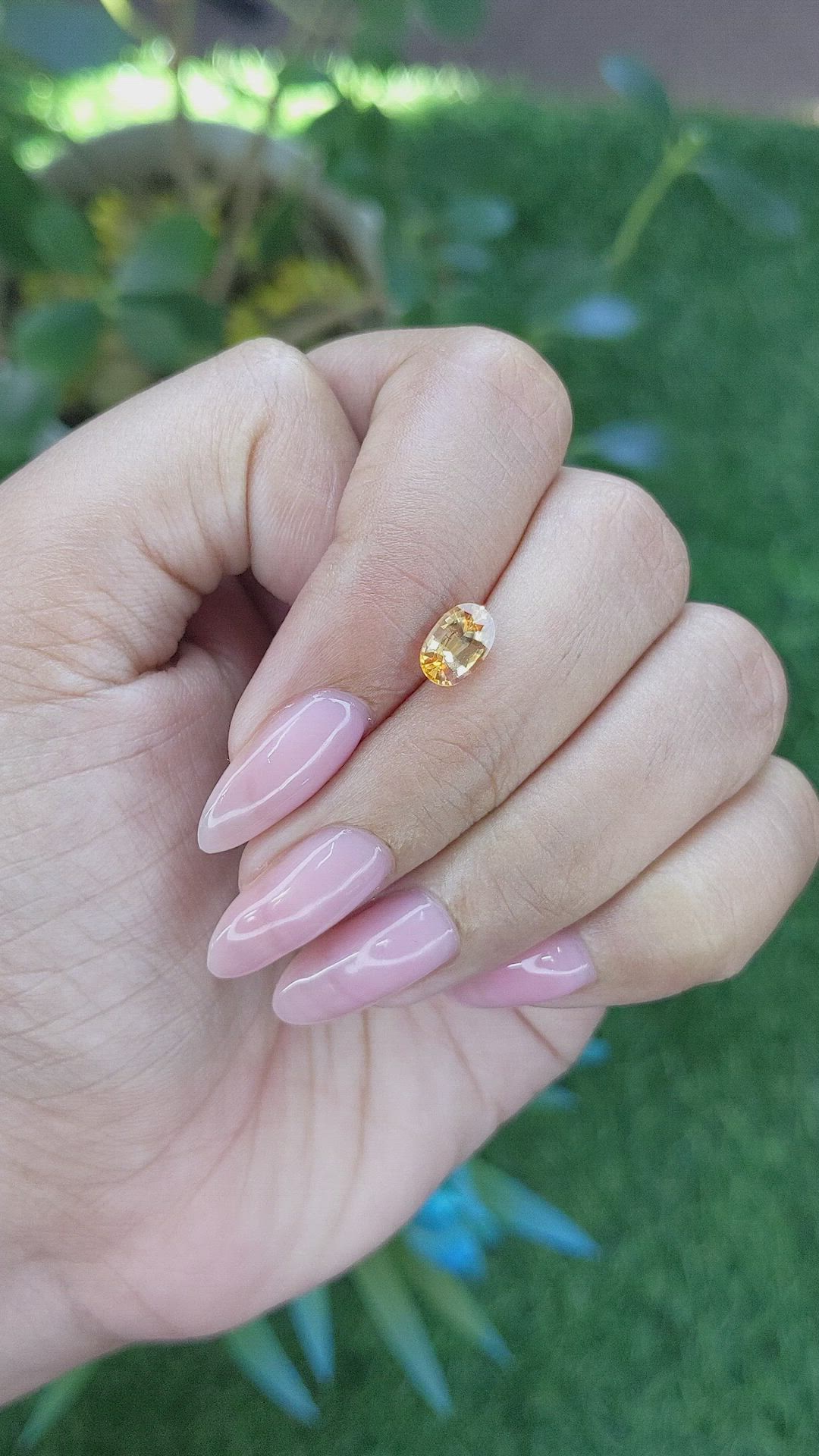 1.18 Ct. Peach Sapphire from Ceylon (Sri Lanka) Size Video