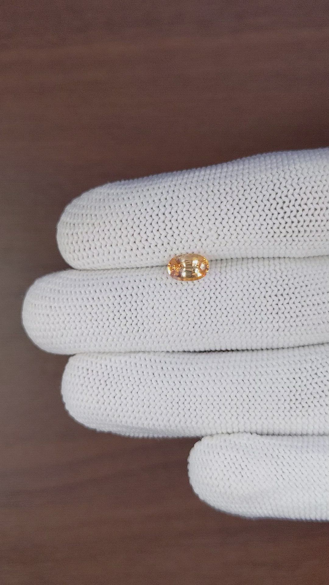 1.18 Ct. Peach Sapphire from Ceylon (Sri Lanka) Size Video