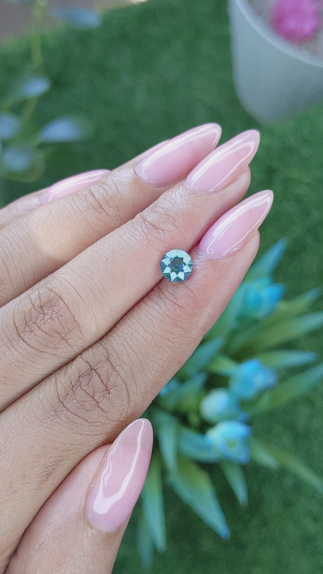 1.08 Ct. Greenish Blue Sapphire from Madagascar Size Video