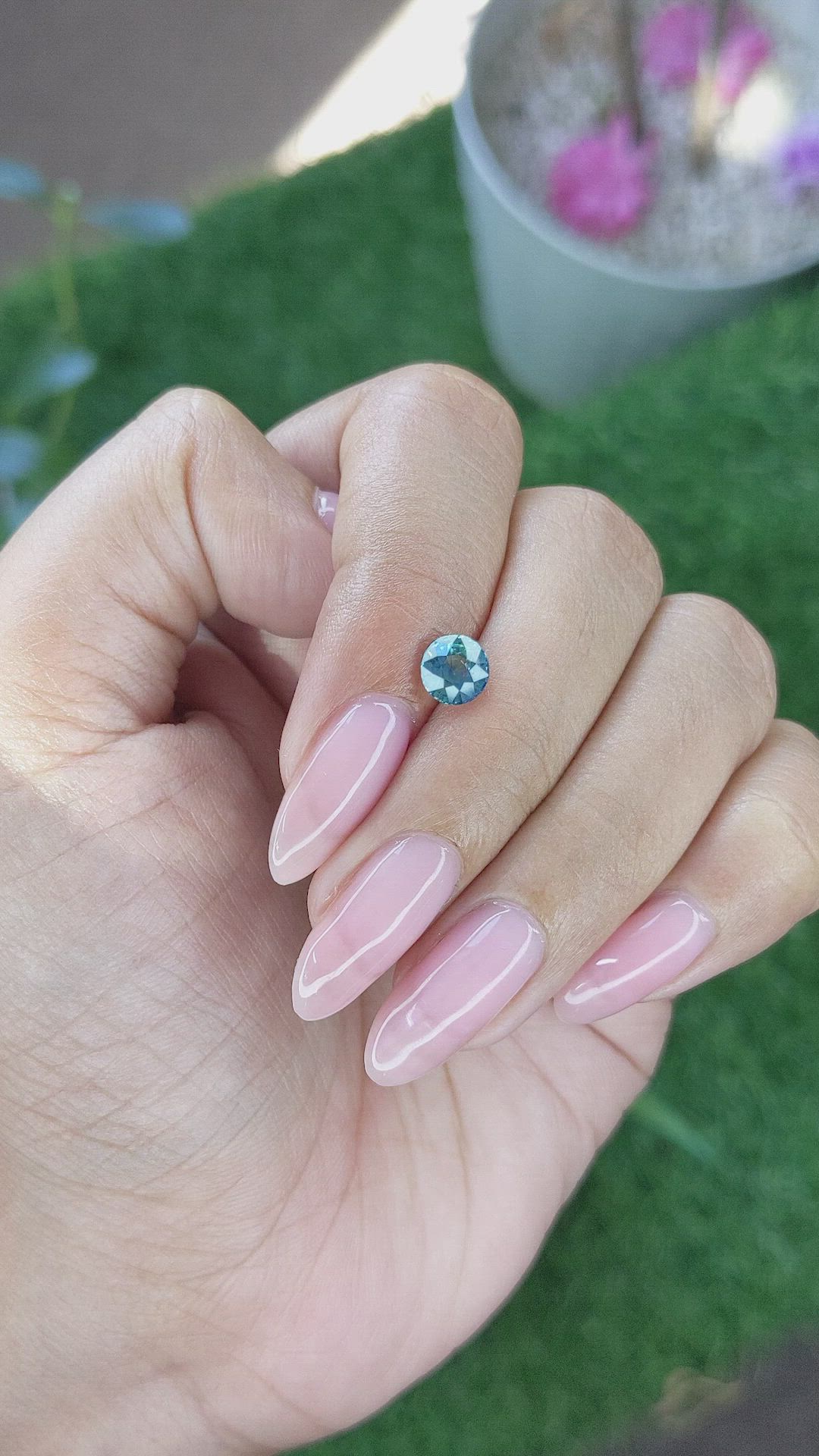 1.08 Ct. Greenish Blue Sapphire from Madagascar Size Video