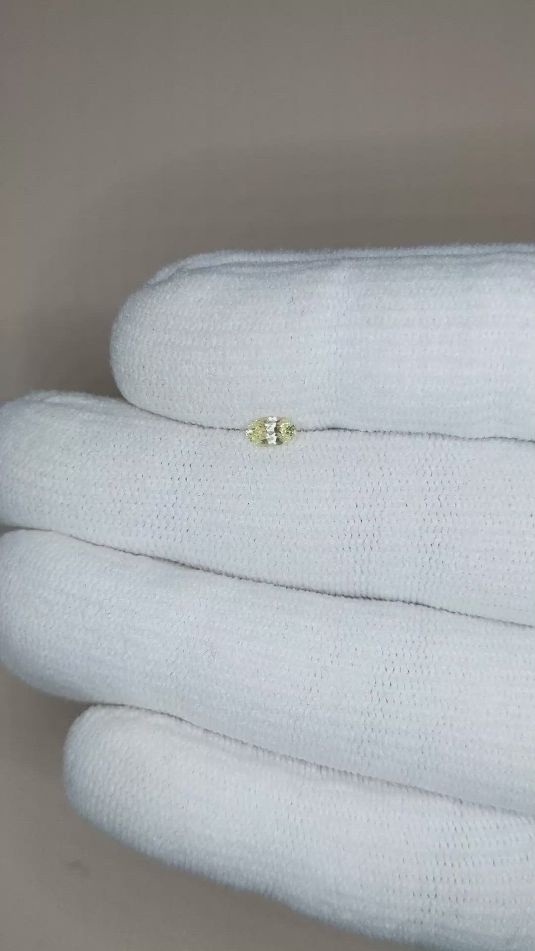 0.24 Ct. Yellow Sapphire from Montana Size Video