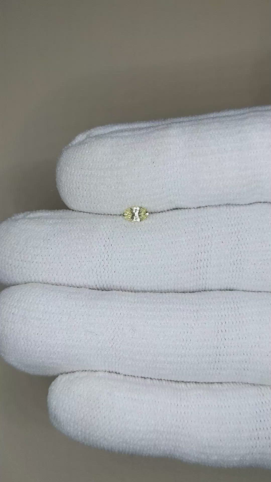 0.27 Ct. Greenish Yellow Sapphire from Montana Size Video