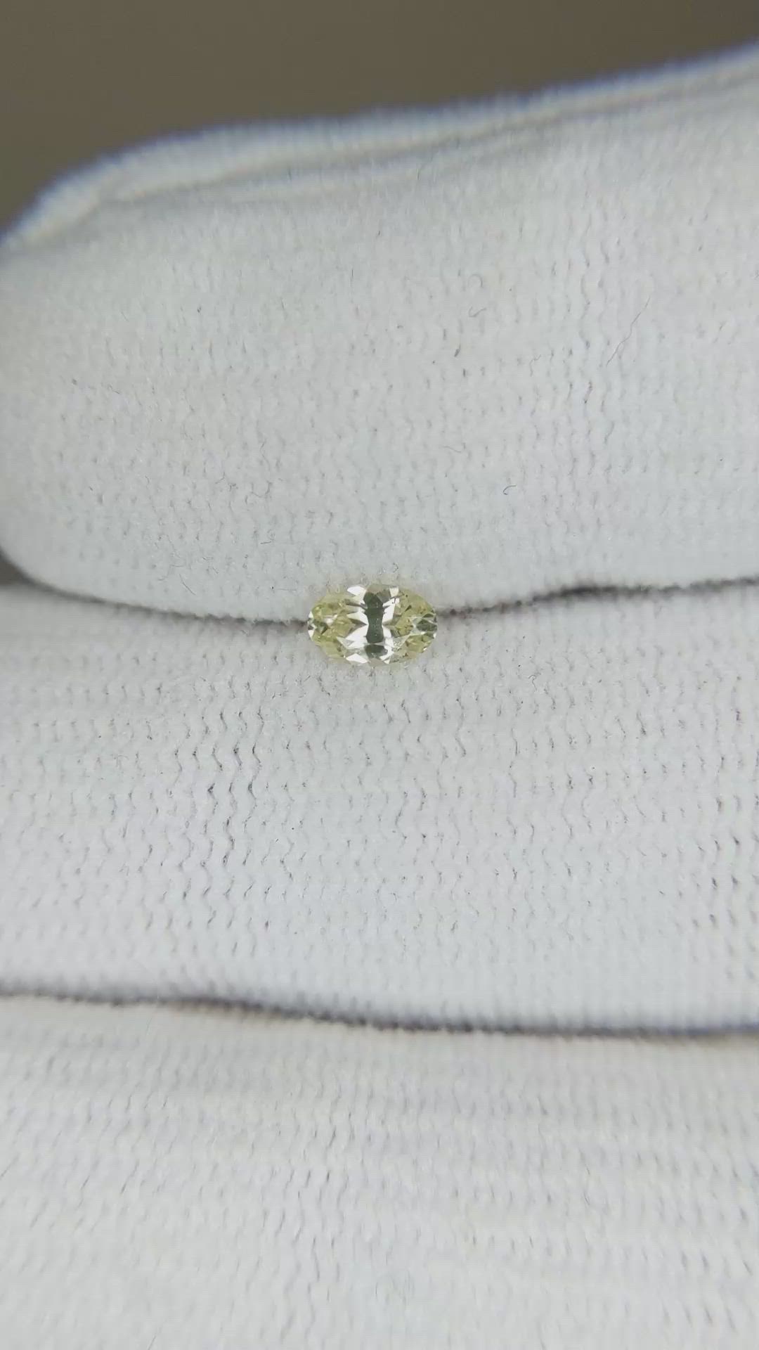 0.27 Ct. Greenish Yellow Sapphire from Montana Size Video