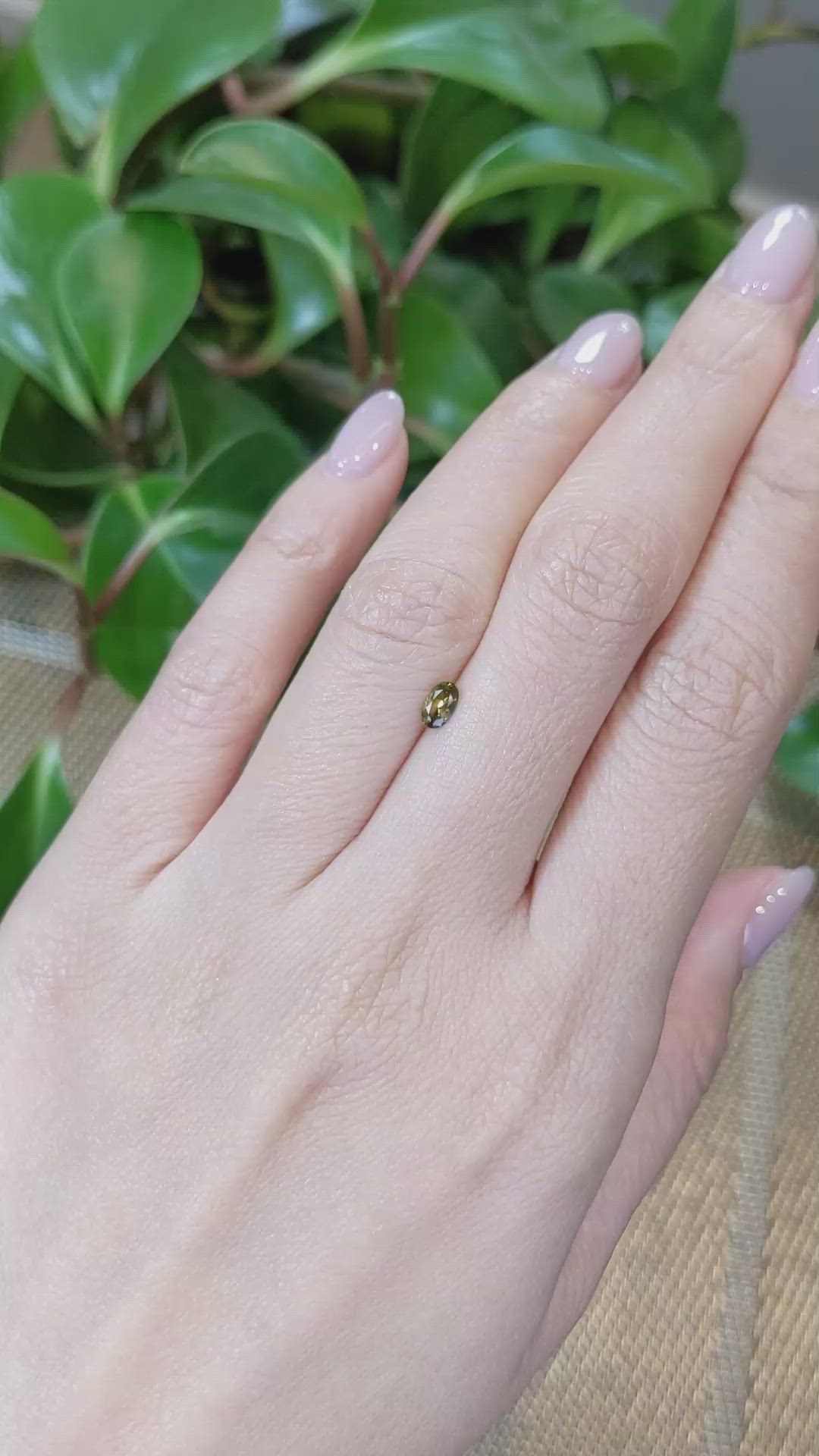 0.28 Ct. Greenish Yellow Sapphire from Montana Size Video