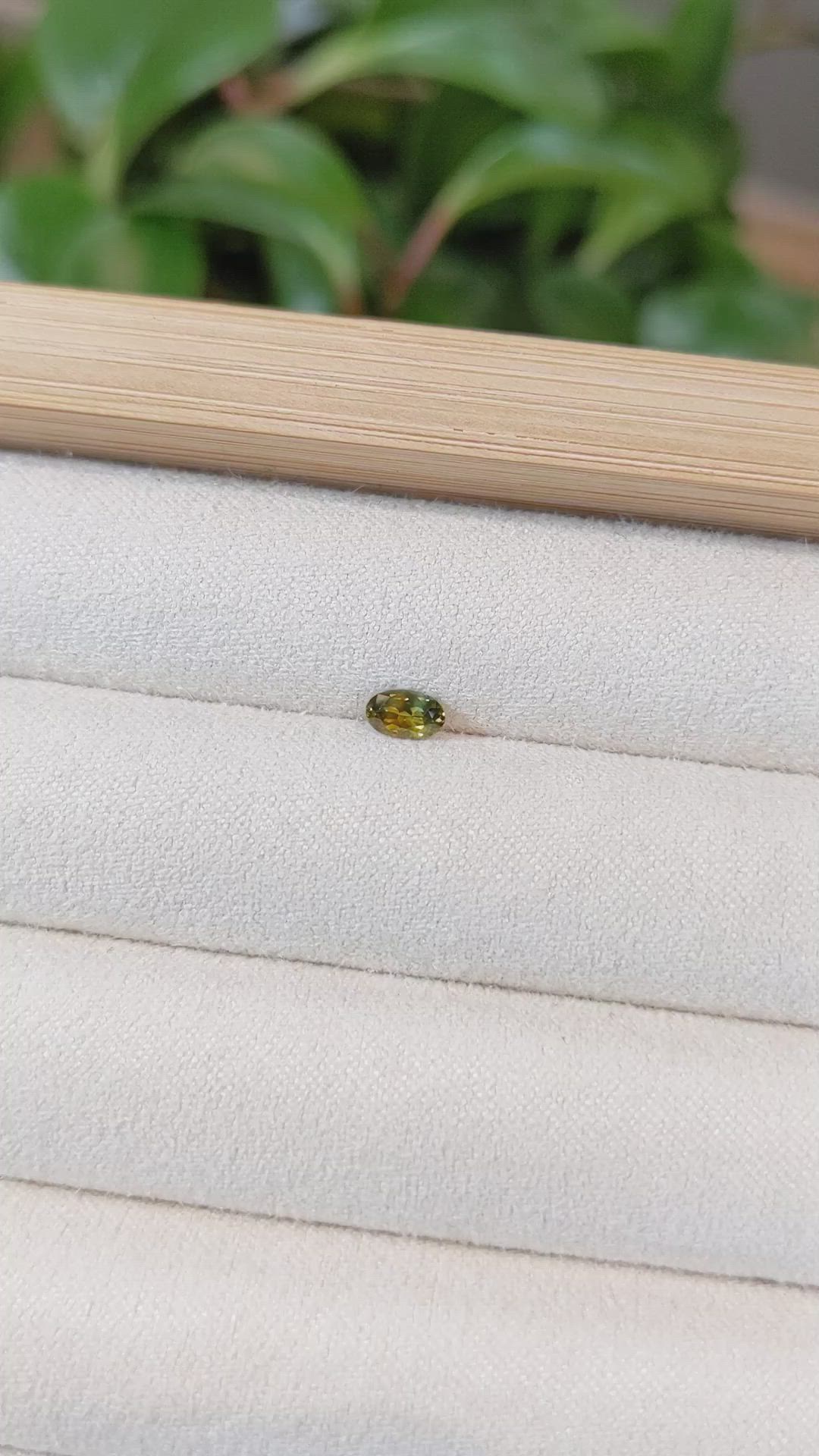 0.28 Ct. Greenish Yellow Sapphire from Montana Size Video