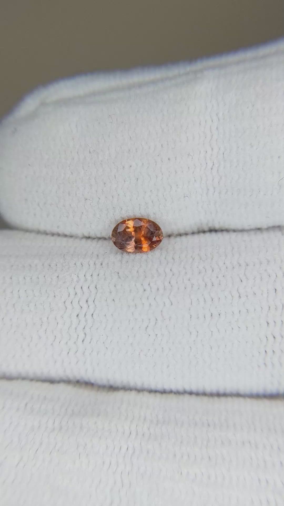 0.34 Ct. Reddish Orange Sapphire from Montana Size Video