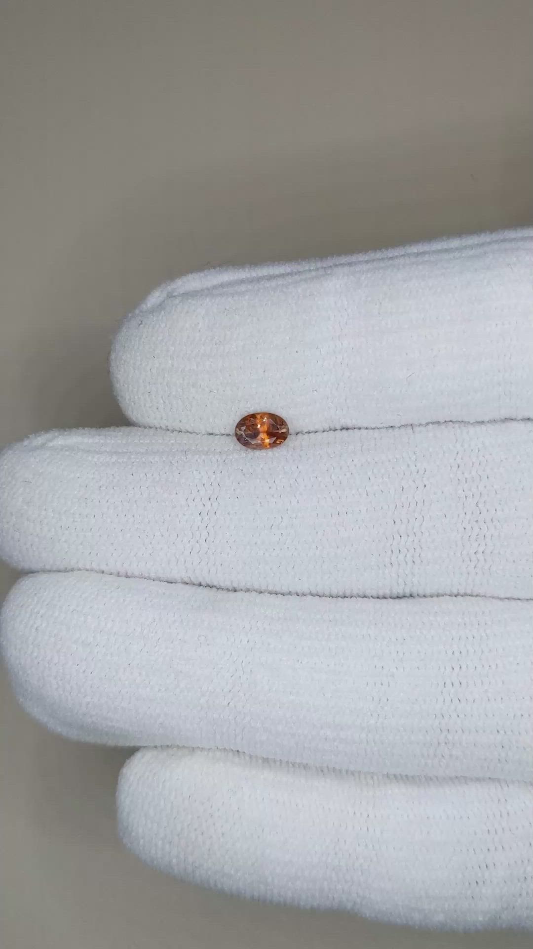 0.34 Ct. Reddish Orange Sapphire from Montana Size Video