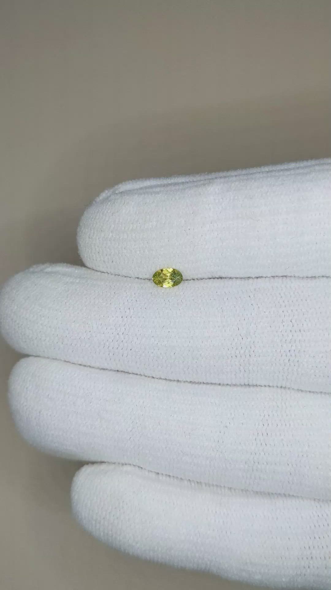 0.23 Ct. Greenish Yellow Sapphire from Montana Size Video