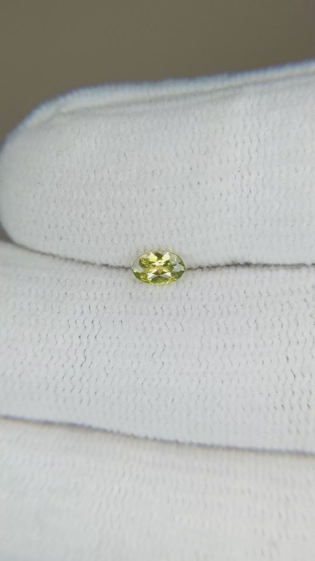 0.23 Ct. Greenish Yellow Sapphire from Montana Size Video