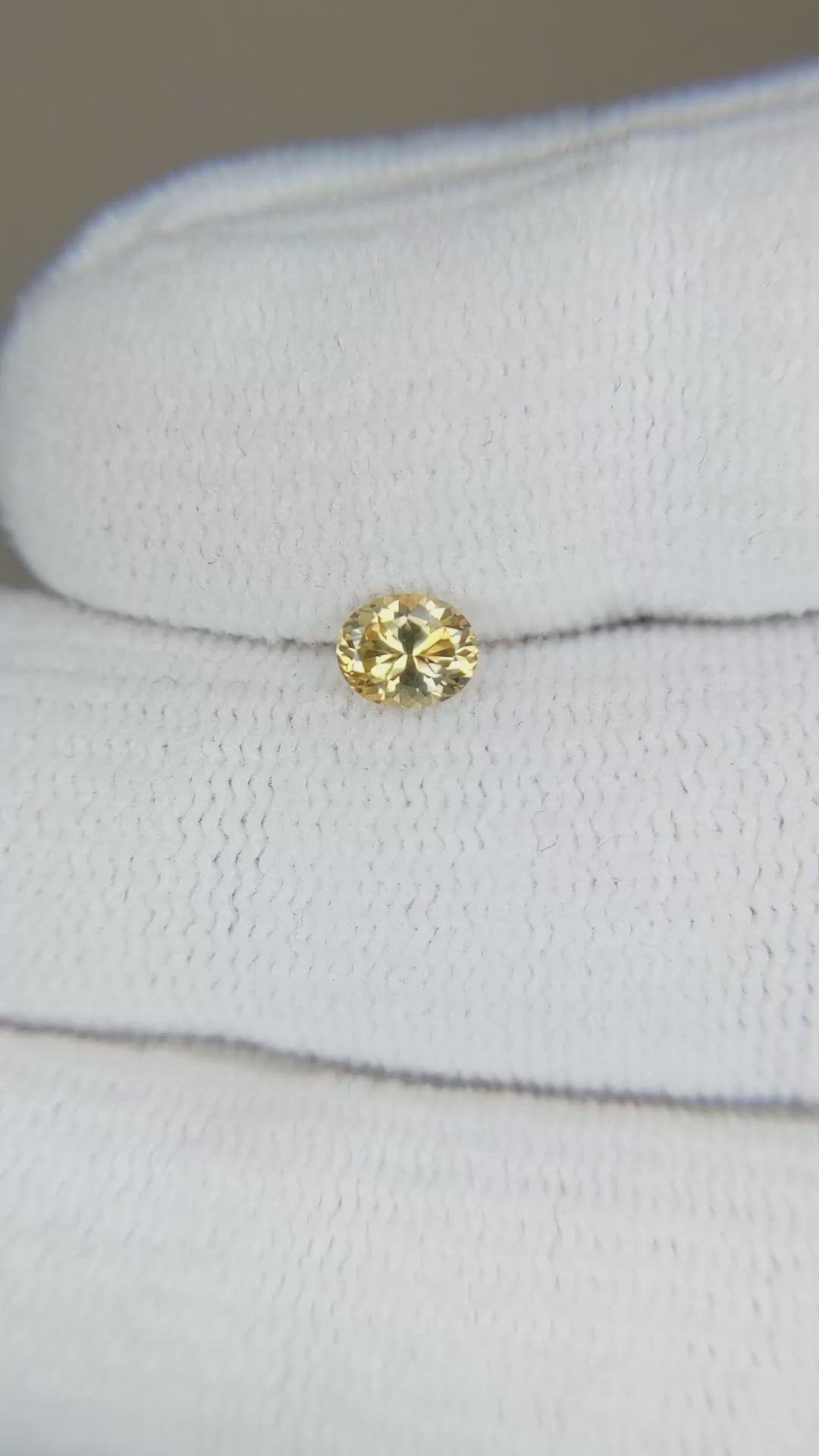 0.43 Ct. Yellow Sapphire from Montana Size Video