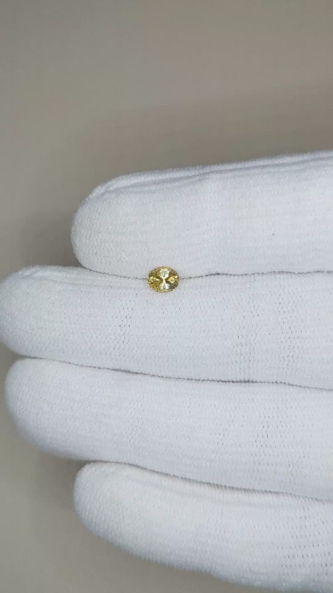 0.43 Ct. Yellow Sapphire from Montana Size Video