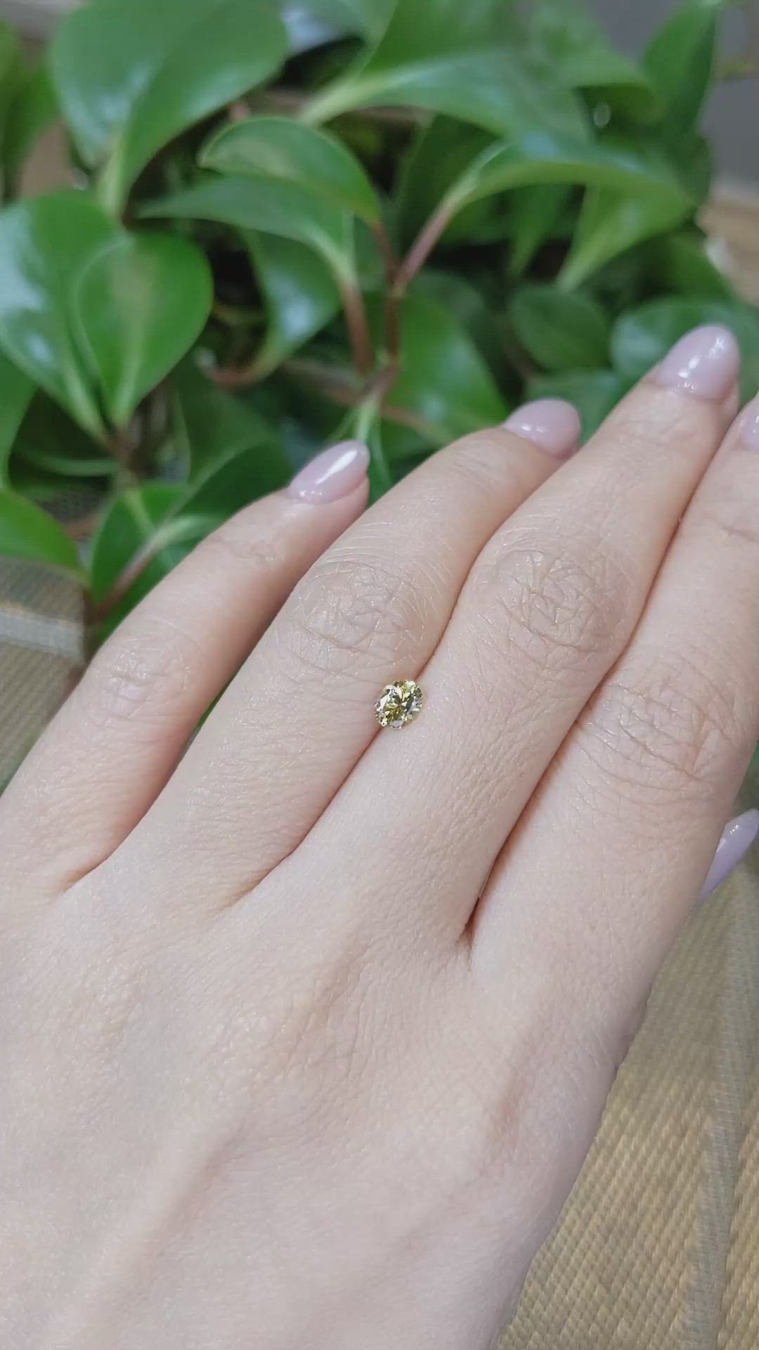 0.43 Ct. Yellow Sapphire from Montana Size Video