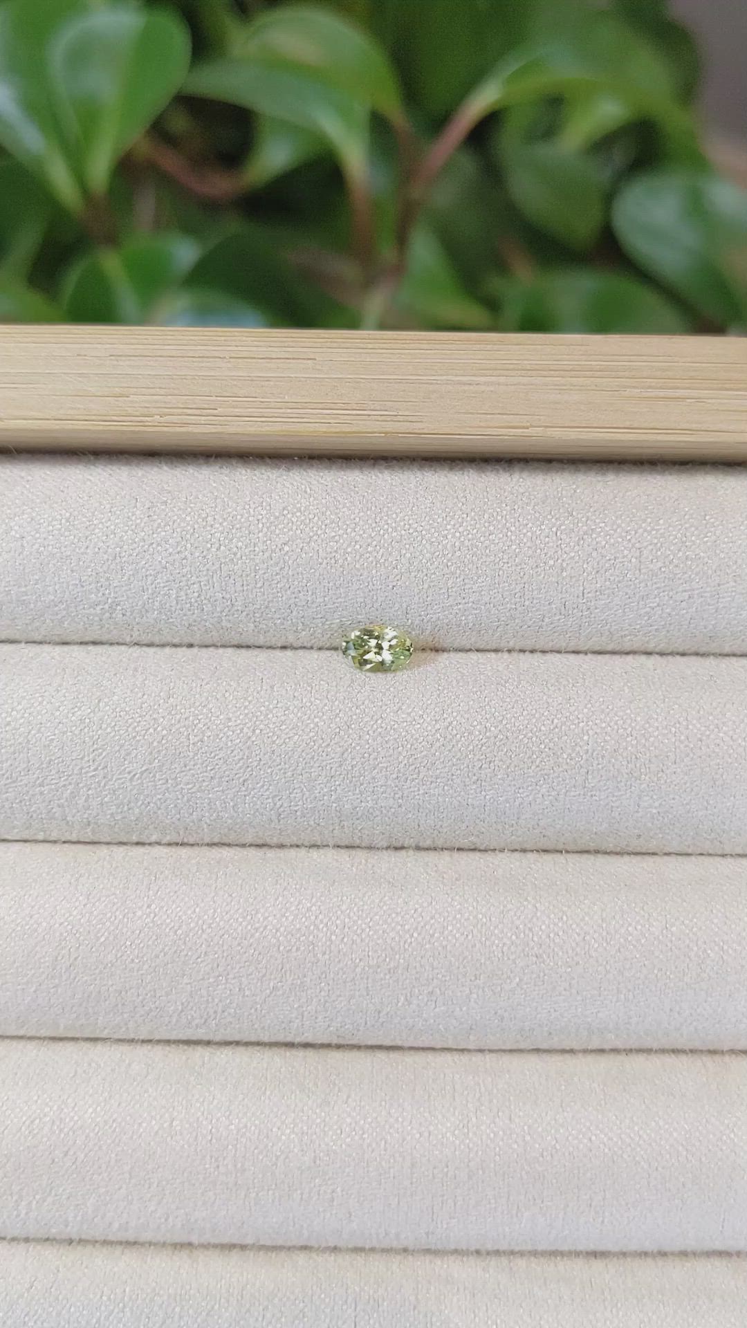 0.44 Ct. Greenish Yellow Sapphire from Montana Size Video