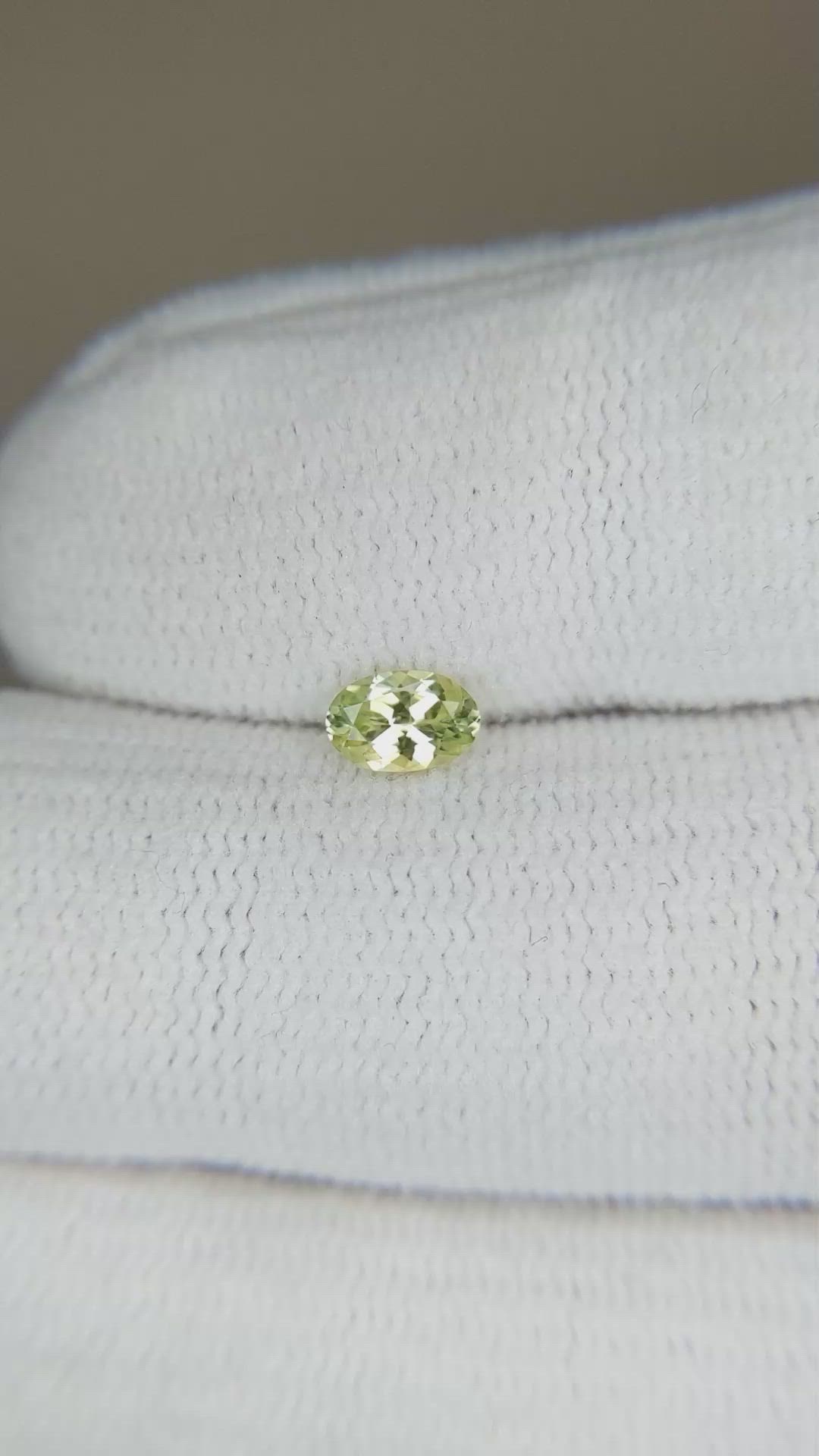 0.44 Ct. Greenish Yellow Sapphire from Montana Size Video